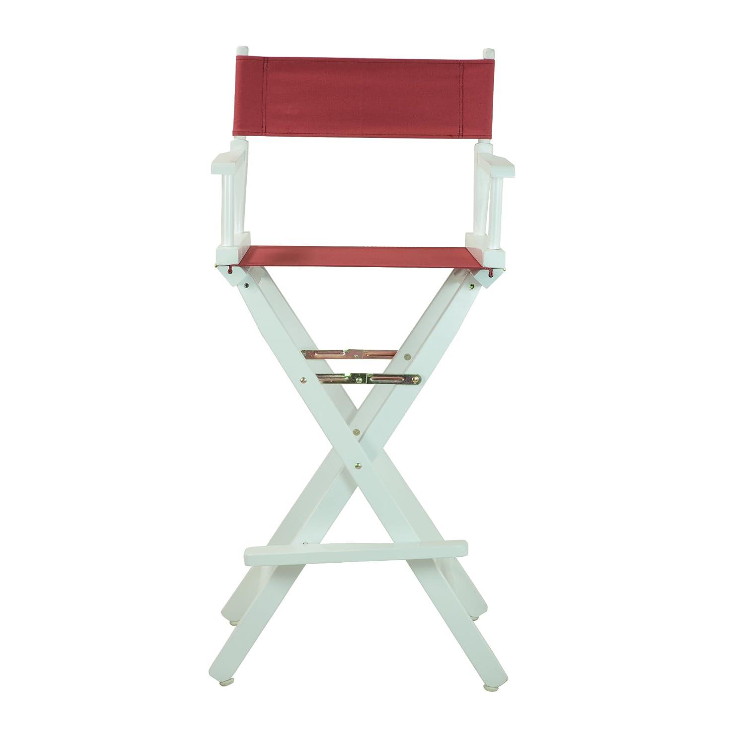 Director's Stool 30 Inch, White Wood Base with Multiple Seat Color Choices