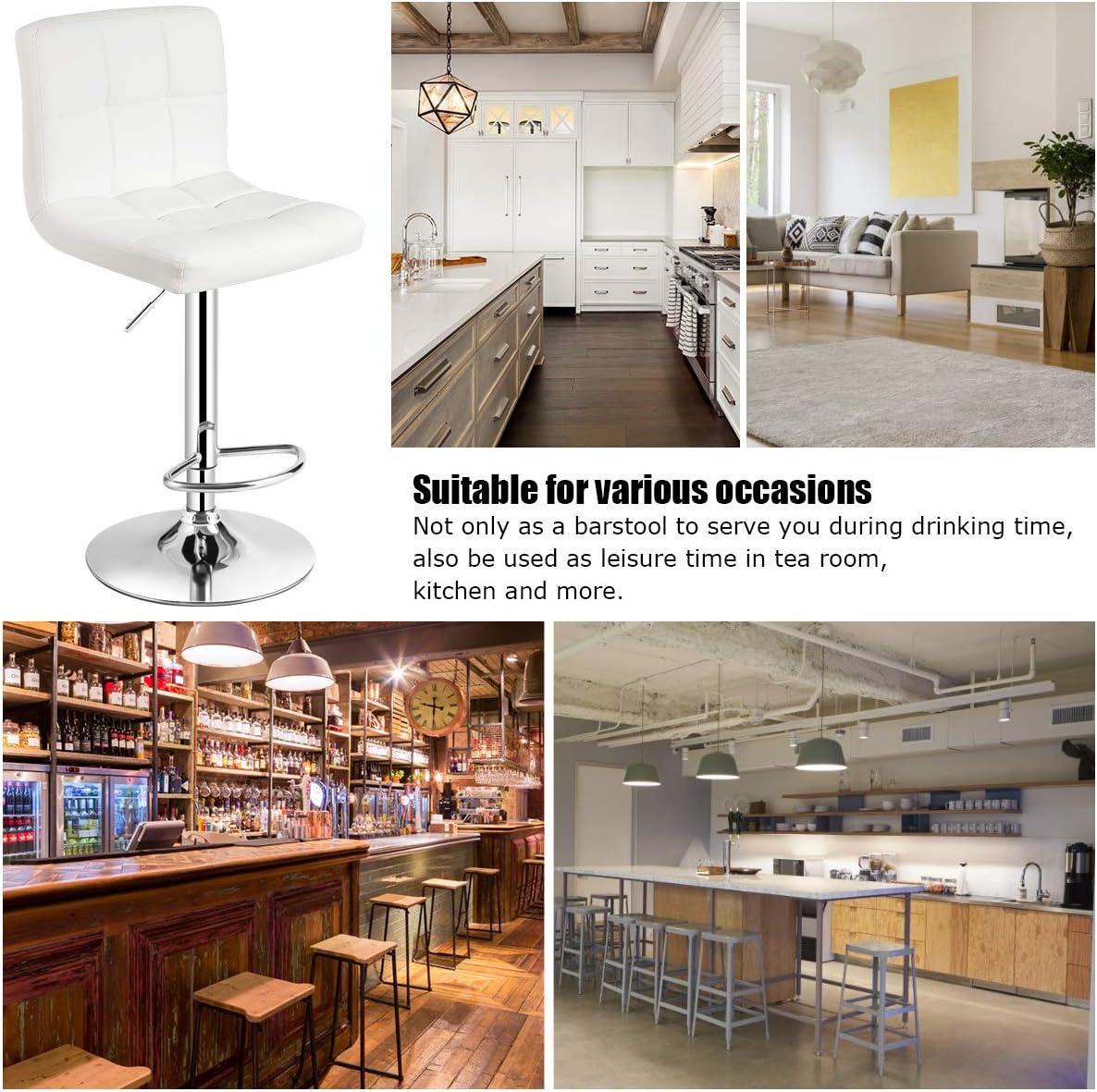 Bar Stools 1 Set Of 2, Counter Height Bar Stools, Square Cushion Bar Stools With Back, Footstool, Cafe, 2 Pieces