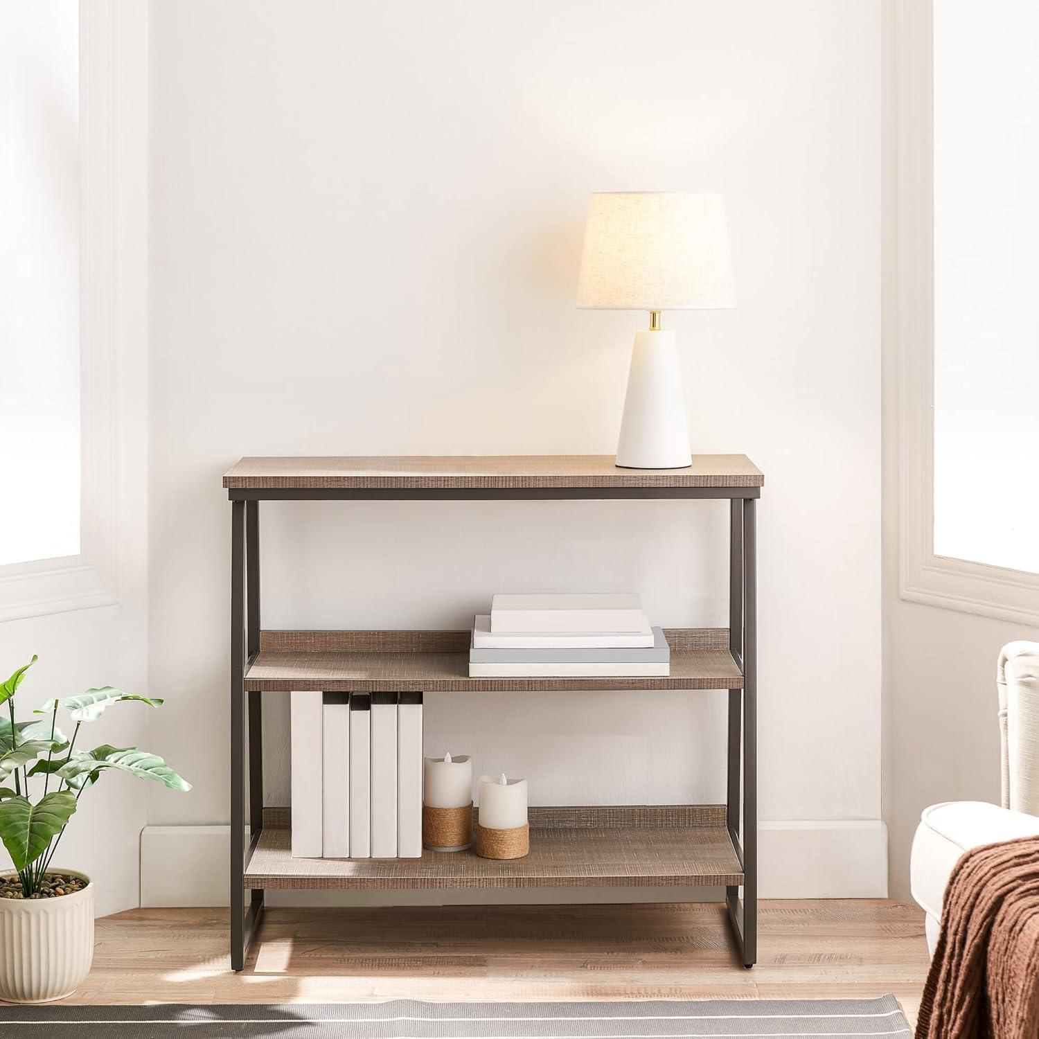 Bookshelf in Roughsawn Oak and Gunmetal Gray