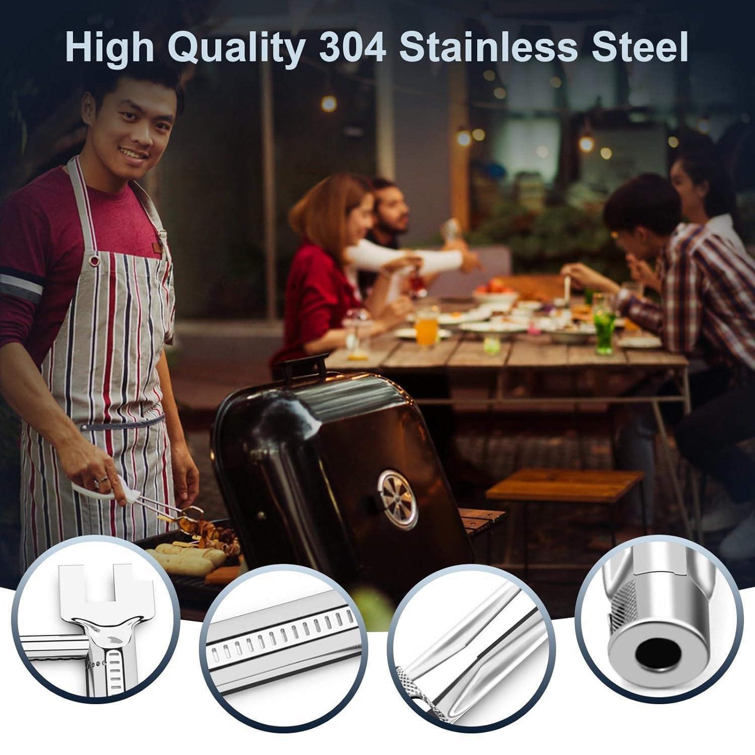 Uniflasy 69785 18 Inch Grill Burner for Weber Spirit I & II 200 Series Spirit E-210 E-220 Spirit S-210, S-220 Gas Grills with Up Front Control Tube Pipe 304 Stainless Steel