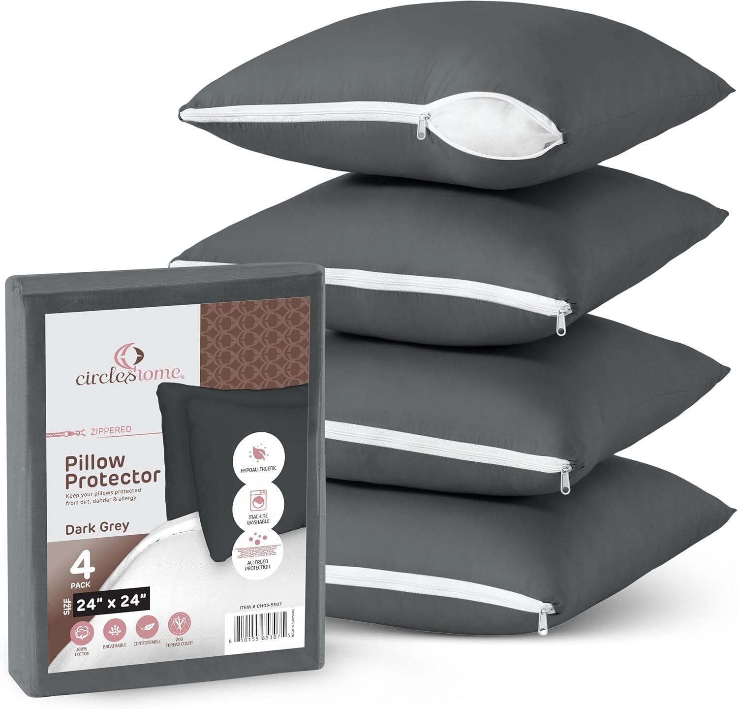 Circles Home, 100% Cotton Zippered Pillow Protector