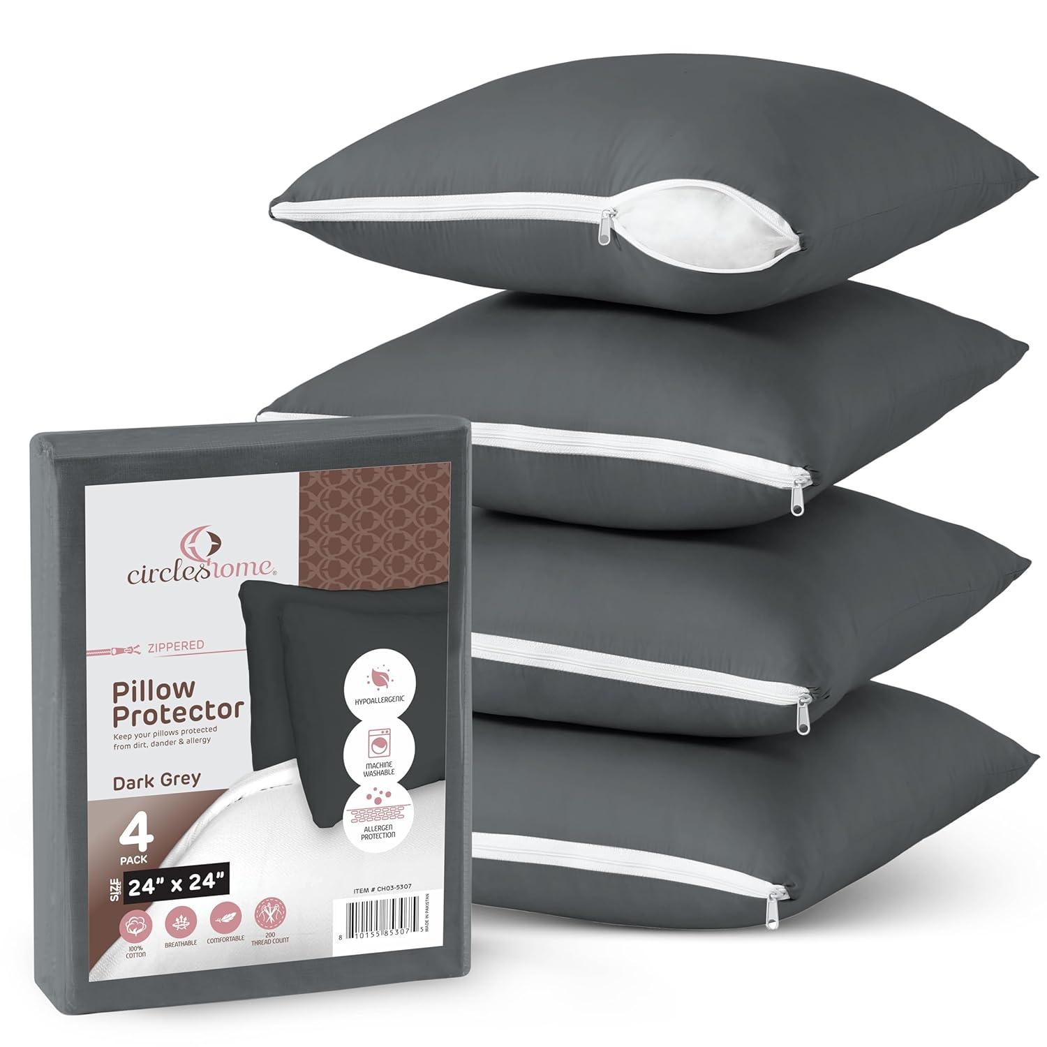 Circles Home, 100% Cotton Zippered Pillow Protector