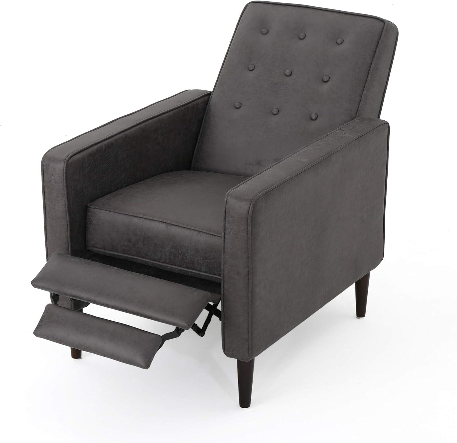 GDFStudio Mason Mid Century Modern Tufted Pushback Recliners (Set of 2), Slate/Microfiber