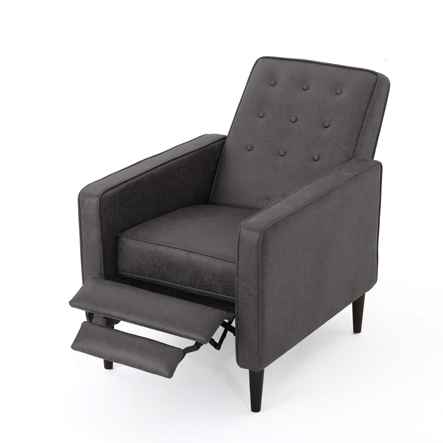 GDFStudio Mason Mid Century Modern Tufted Pushback Recliners (Set of 2), Slate/Microfiber