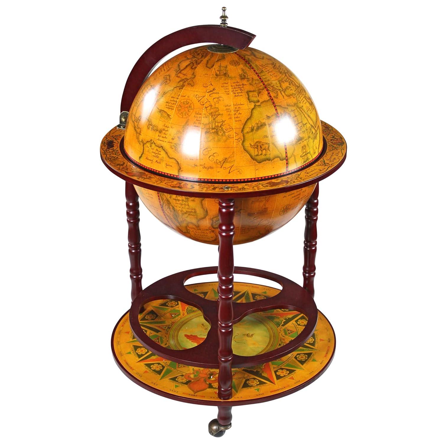 Sixteenth-Century Italian Replica Mahogany Globe Bar