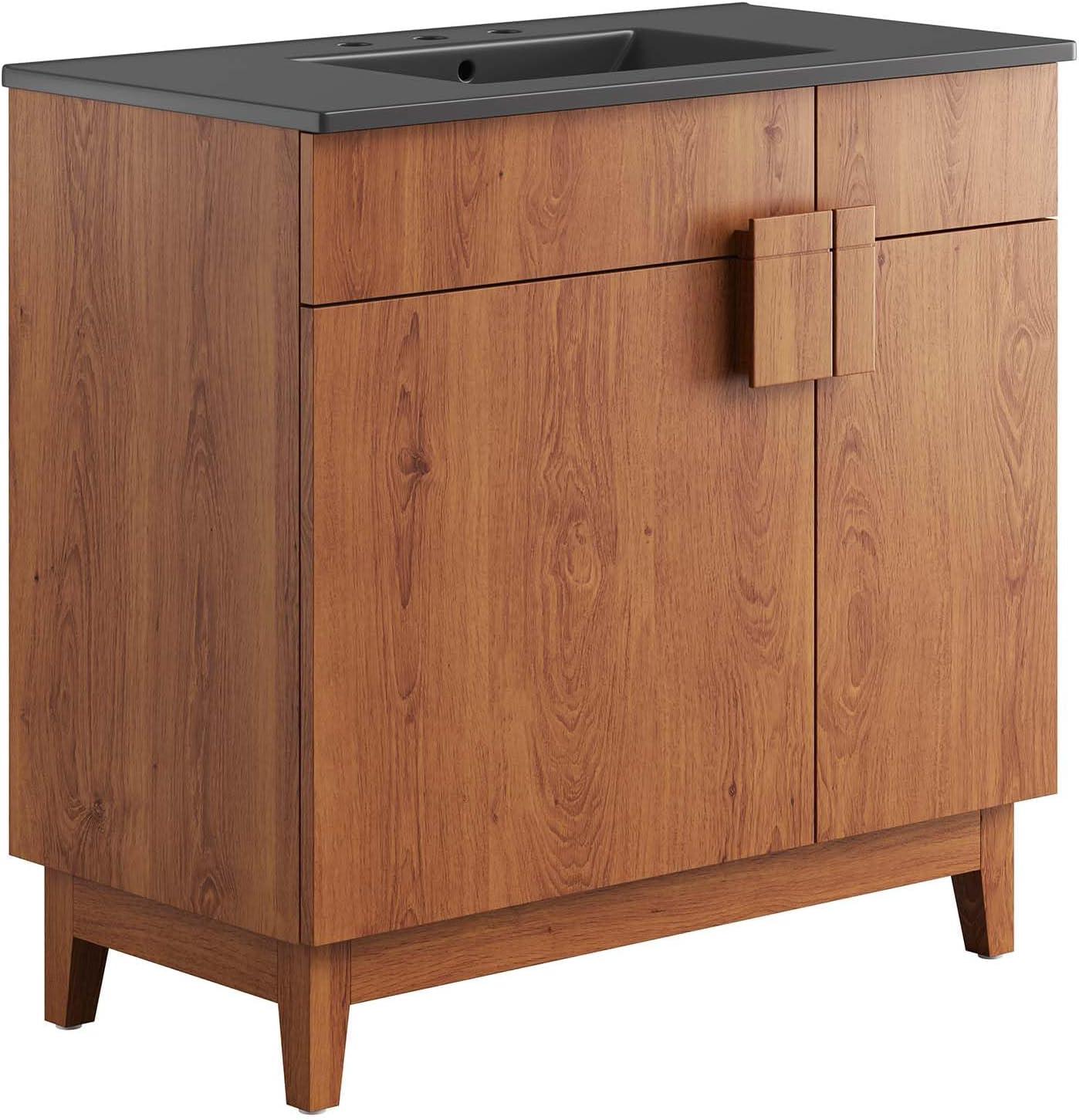 Modway Miles 36” Bathroom Vanity in Black Walnut