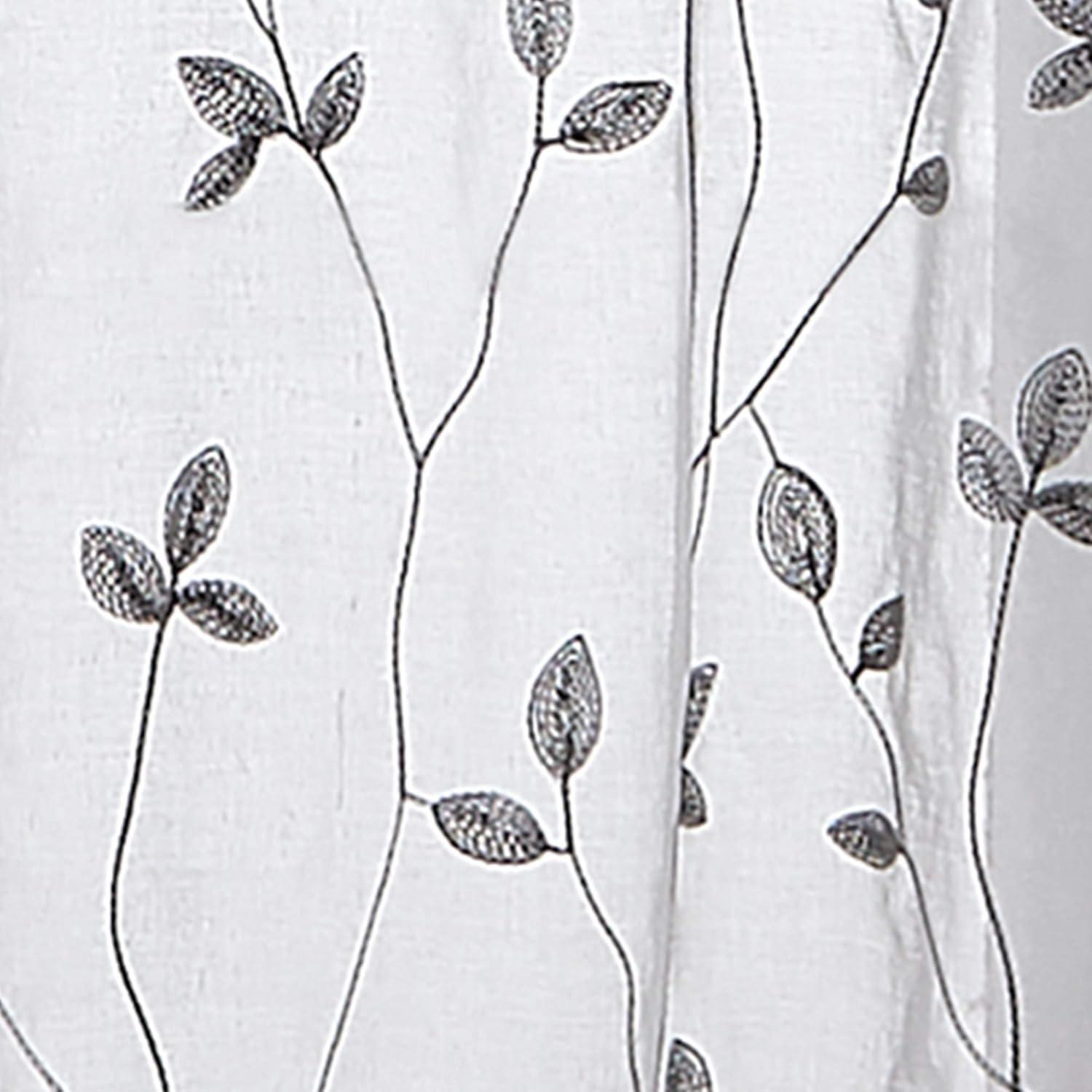 Floral Tailored 56'' W Window Valance in Gray