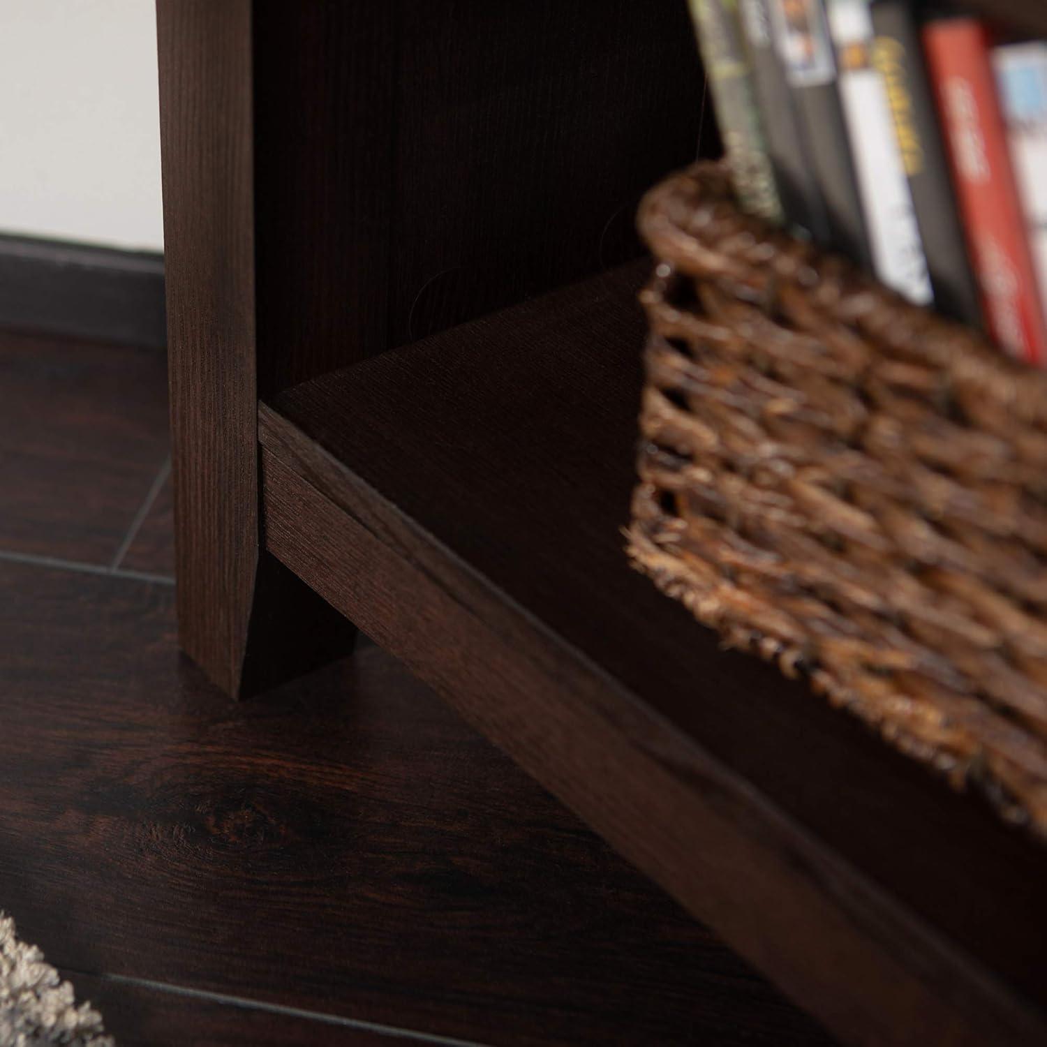 58" Transitional MDF Corner TV Stand - Espresso