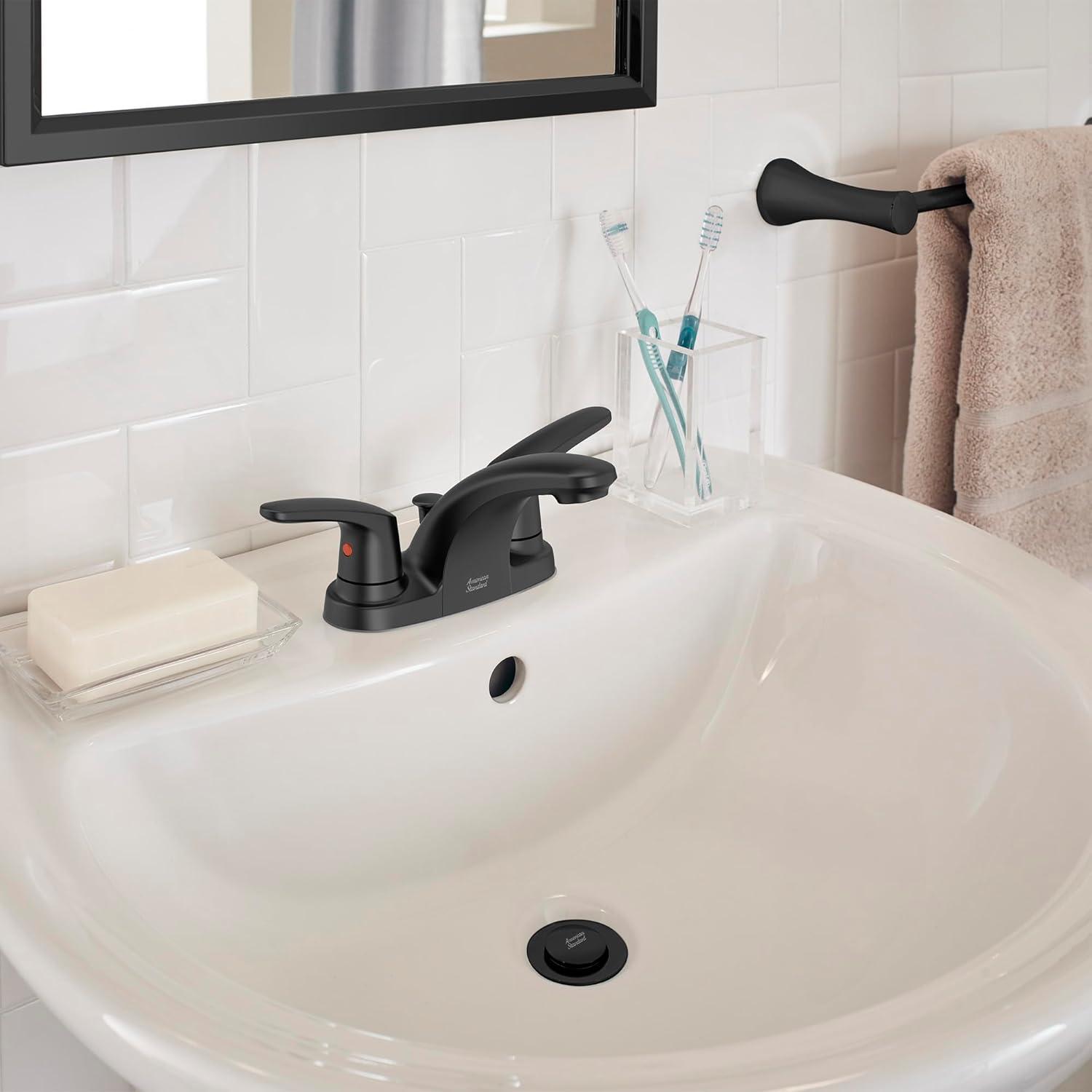 Matte Black 2-Handle Low-Arc Bathroom Faucet