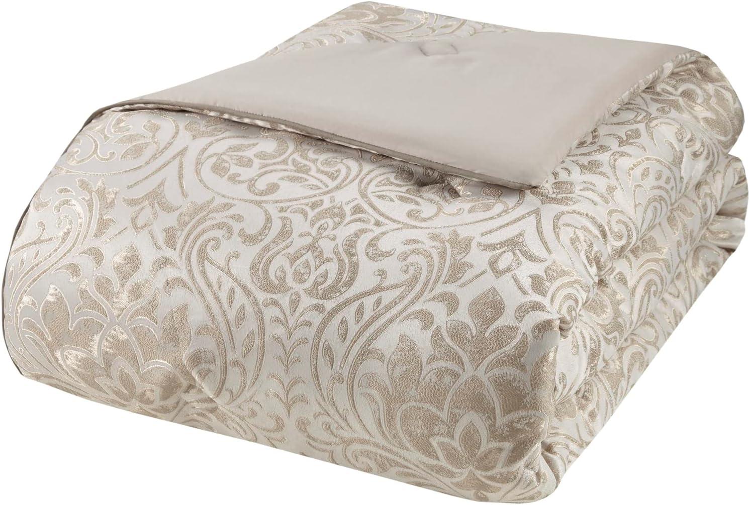 Madison Park Emilia 12 Piece Jacquard Comforter Set with Bed Sheets