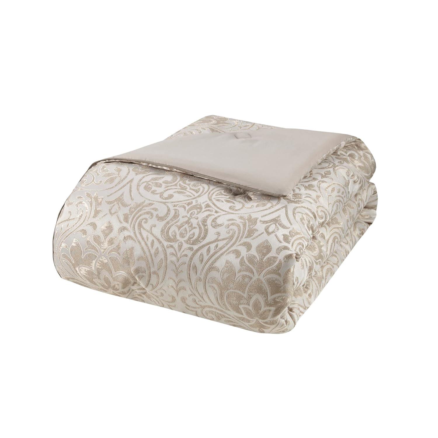 Madison Park Emilia 12 Piece Jacquard Comforter Set with Bed Sheets