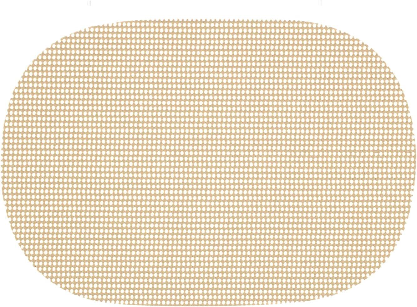 Kraftware Fishnet Oval Placemat 17"x12" (Set/6) Add Fun and Color to your Outdoor Dining – Real Jute Material – Ivory