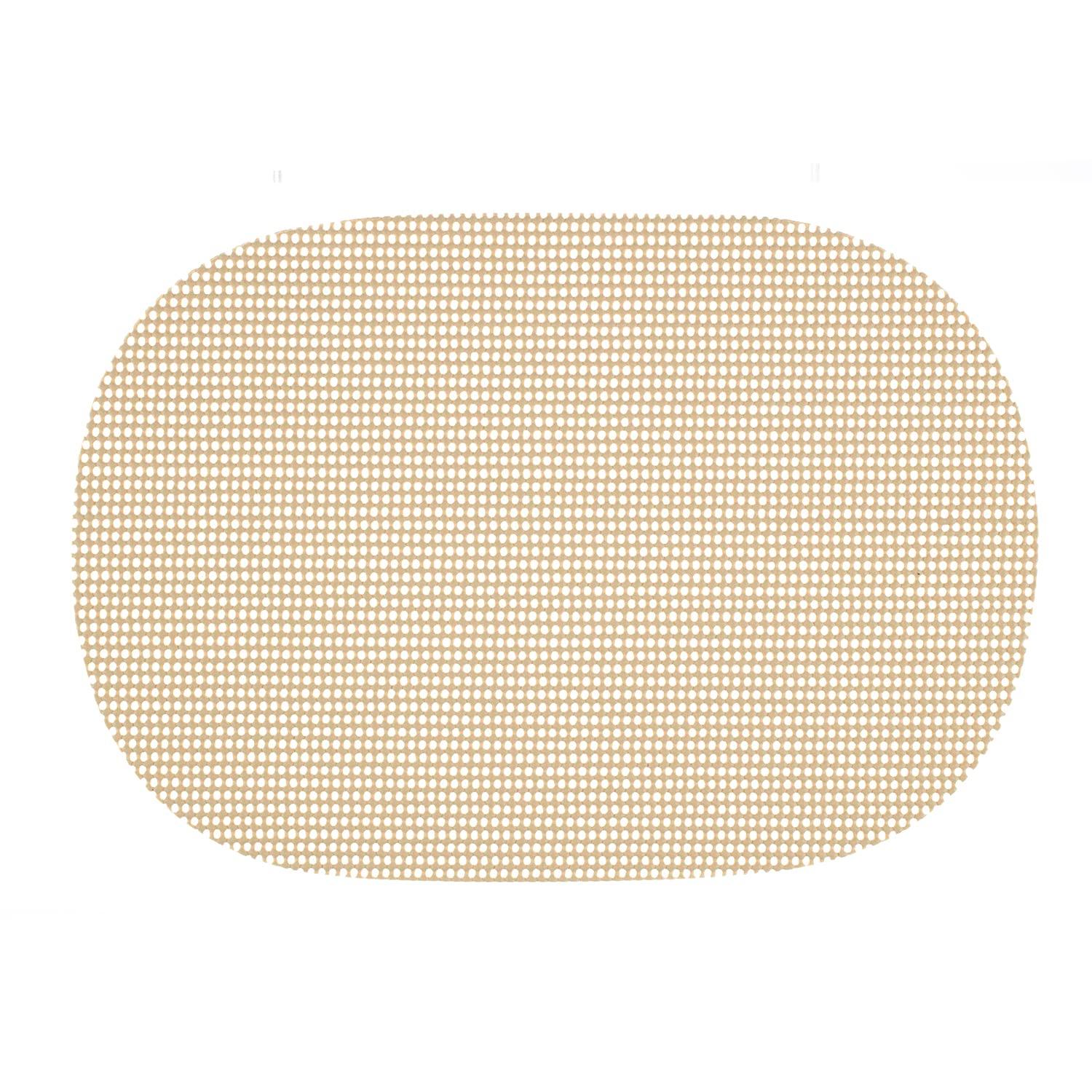 Kraftware Fishnet Oval Placemat 17"x12" (Set/6) Add Fun and Color to your Outdoor Dining – Real Jute Material – Ivory