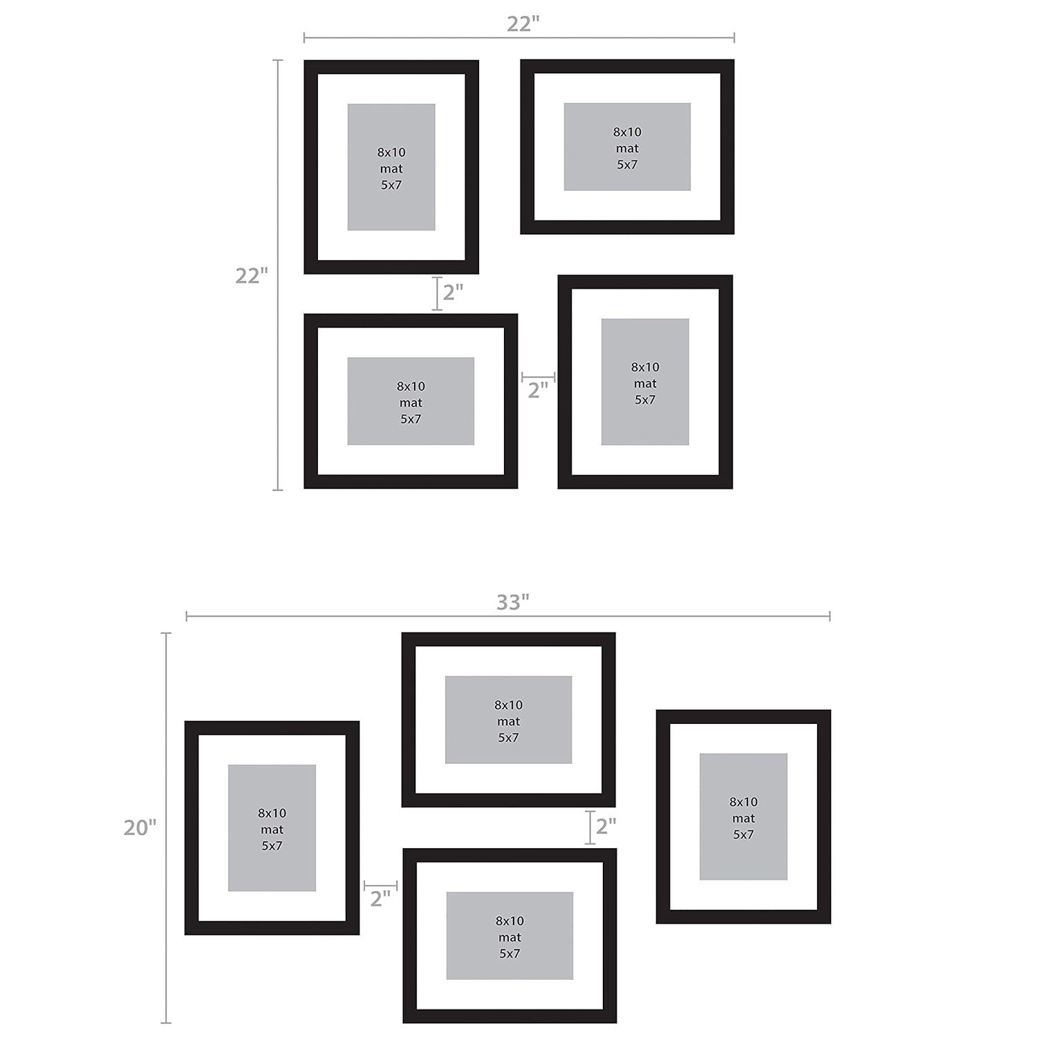 DesignOvation 8 x 10 Satin Picture Frame 4 Count