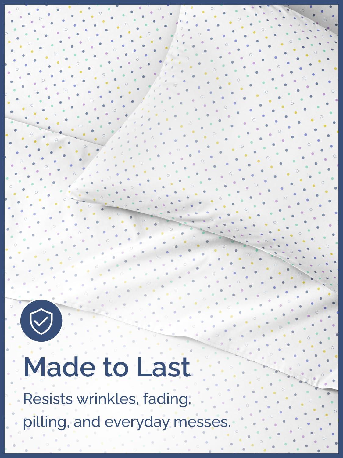 CGK Linens 4 Piece Kids Microfiber Sheet Set - Wrinkle Free - Cute, Cozy, Soft