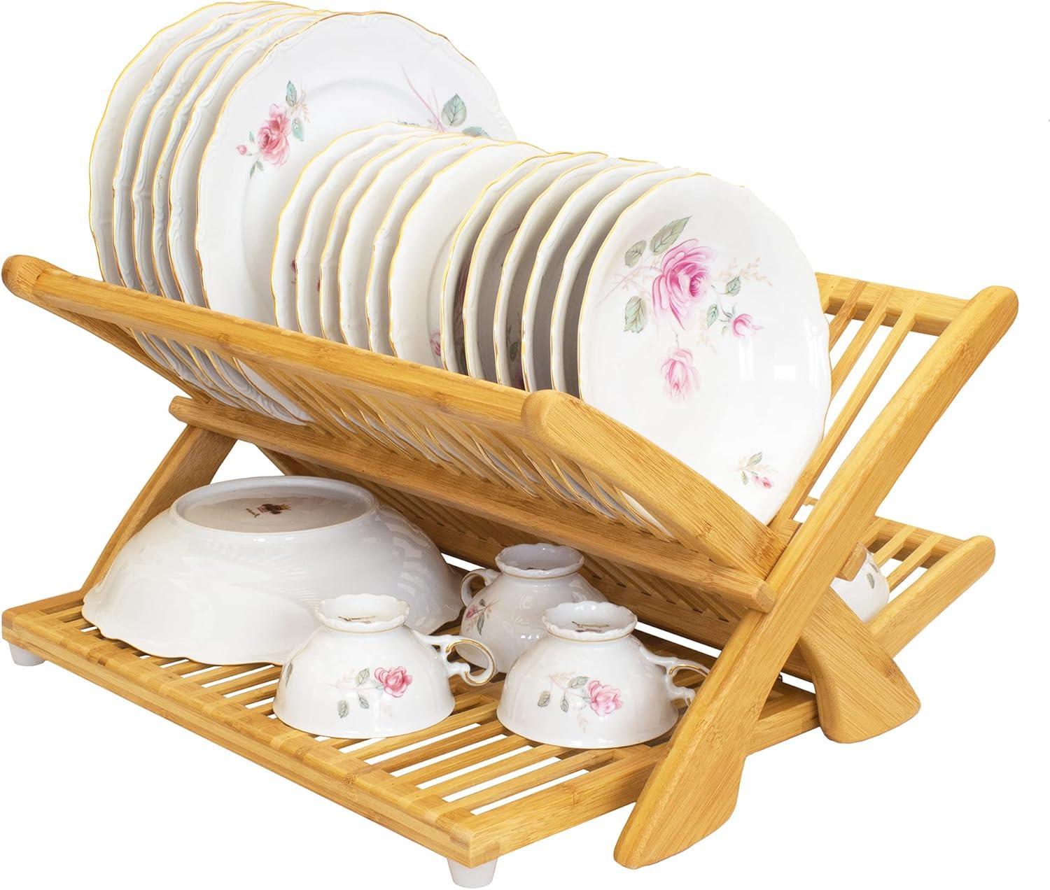 Totally Bamboo Eco Collapsible Bamboo Dish Drying Rack