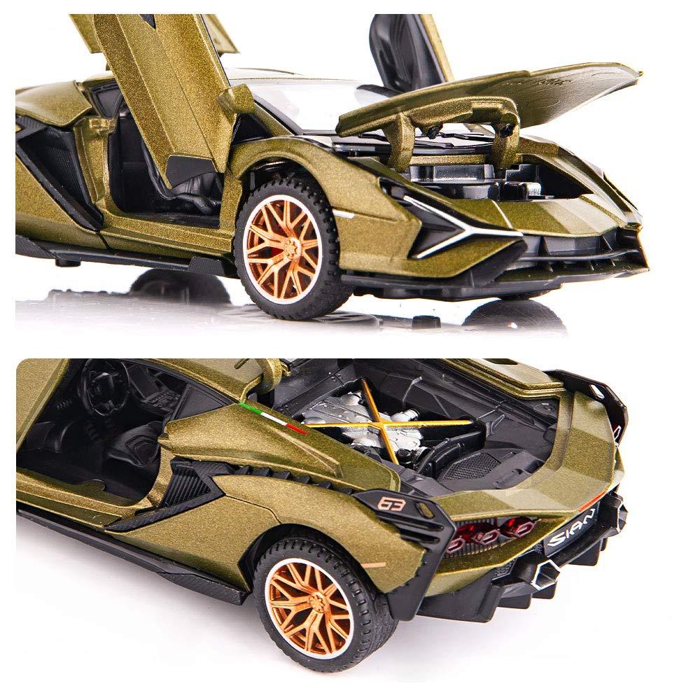 BDTCTK Sian FKP37 Car Model Toy 1:32 Child Sound and Light Pull Back Car Zinc Alloy Casting Toys for Kids Boy Girl Gift