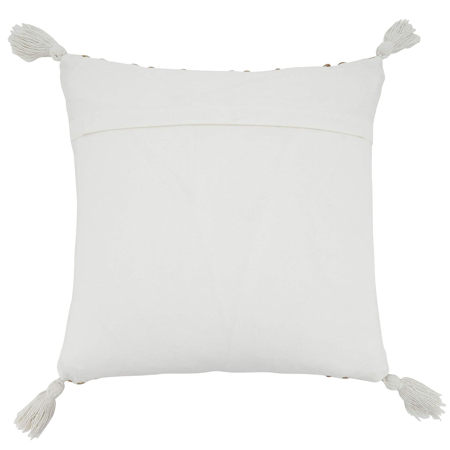 Saro Aziza Tassels Cotton Blend Pillow Cover