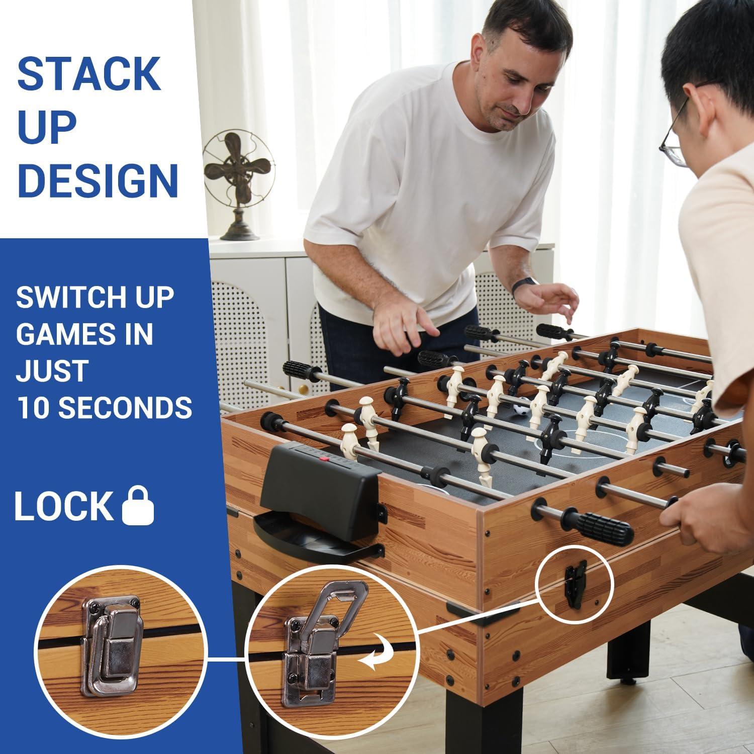 Tallo 48'' 4-in-1 Multi-Game Table with Foosball, Air Hockey, Pool, and Table Tennis