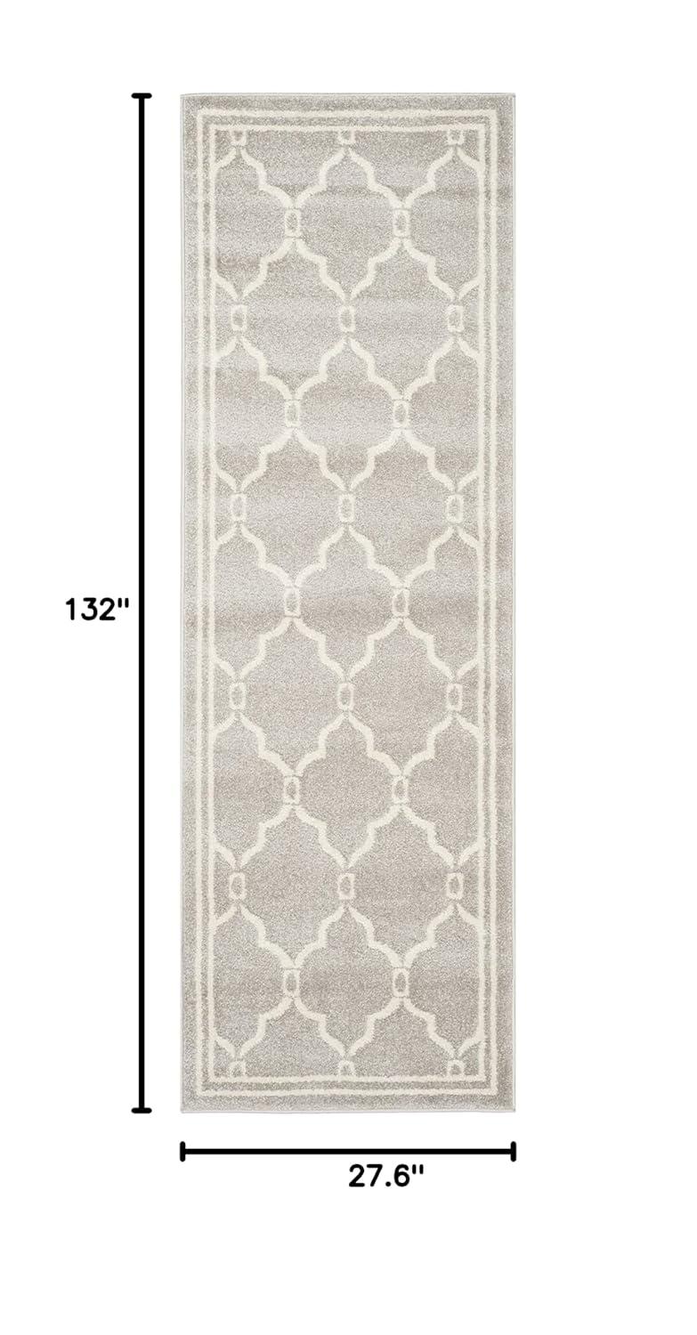 Amherst AMT414 Power Loomed Indoor Runner Rug - Light Grey/Ivory - 2'3"x11' - Safavieh