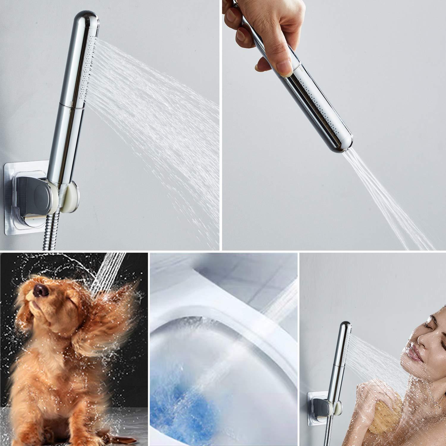 Shower Head Handheld Solid Copper Bathroom showerhead High pressure wand hand-held Sprayer (brush nickel)