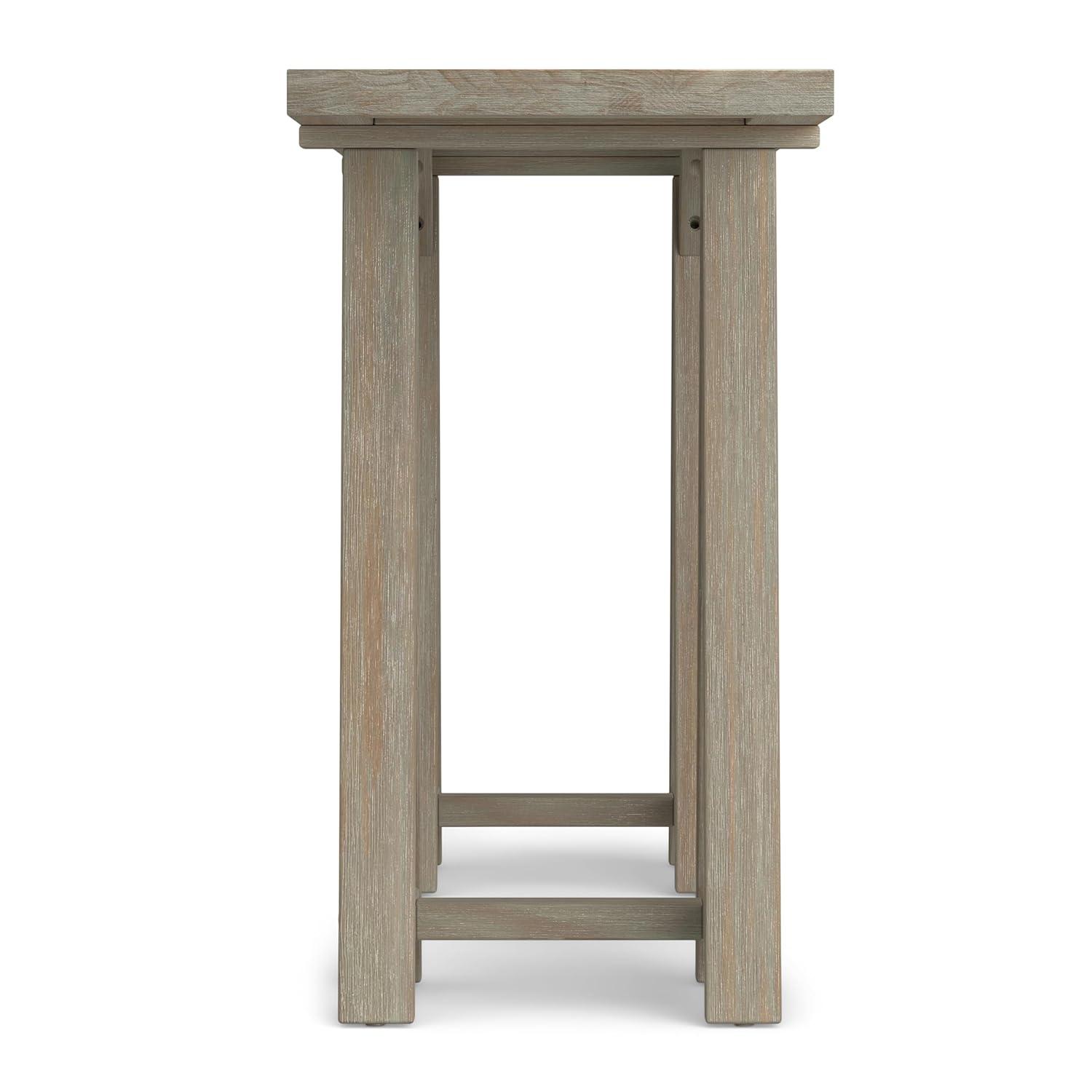 Simpli Home Sawhorse Console Table in Distressed Gray