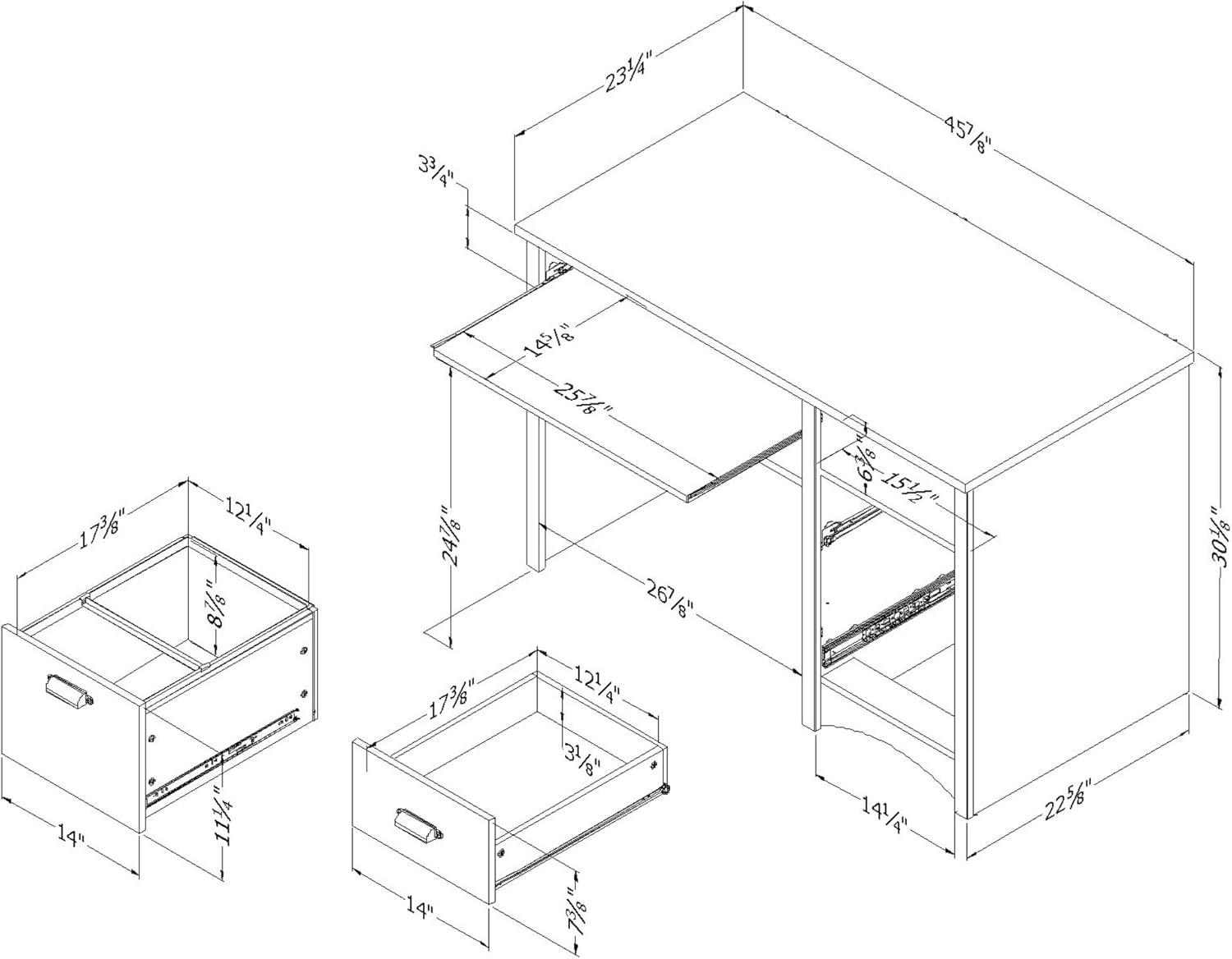 Gascony Wood Computer Desk with Drawers - South Shore