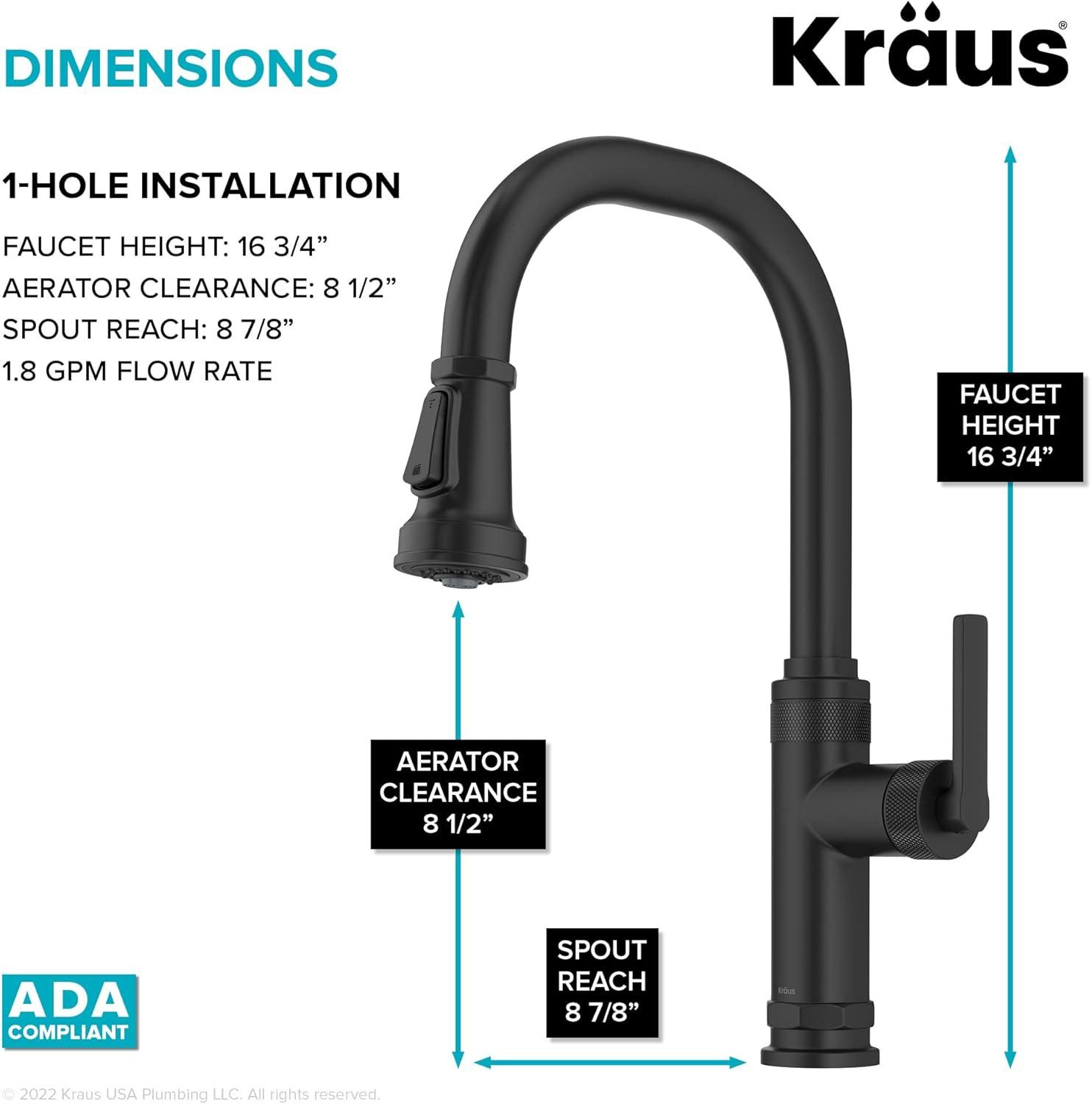 KRAUS Allyn Industrial Pull-Down Single Handle Kitchen Faucet