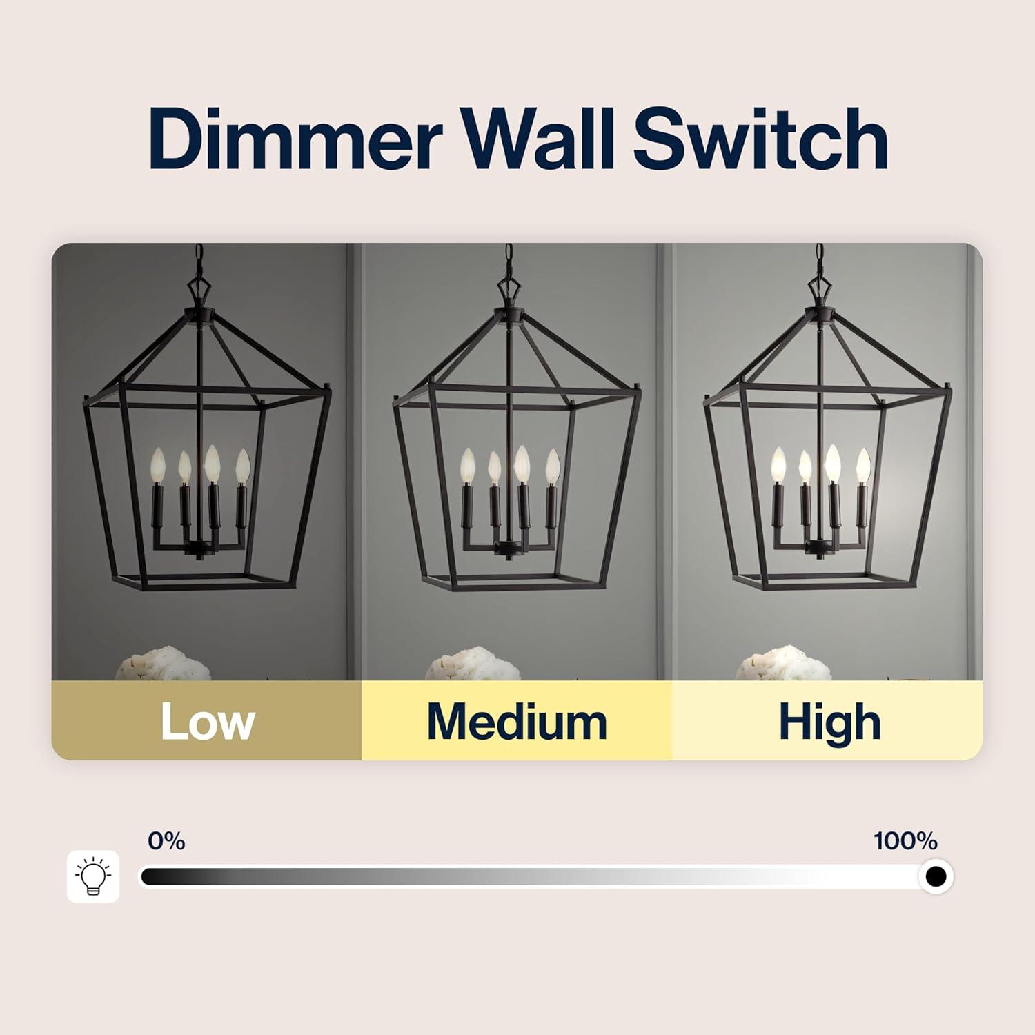 JONATHAN Y Pagoda 16" 4-Light Classic Traditional Metal Cage Lantern LED Pendant, Oil Rubbed Bronze