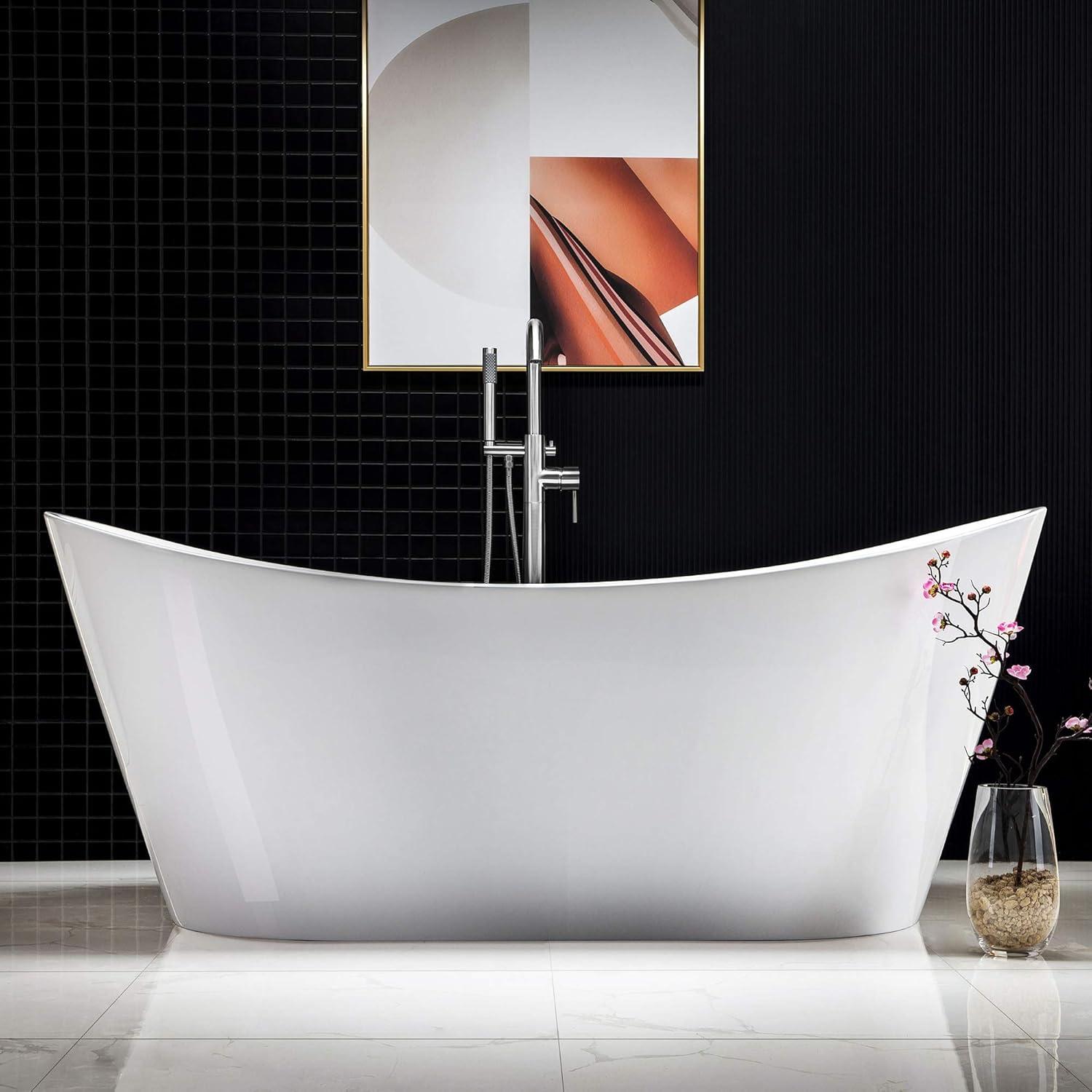 71" x 32" Freestanding Soaking Acrylic Bathtub