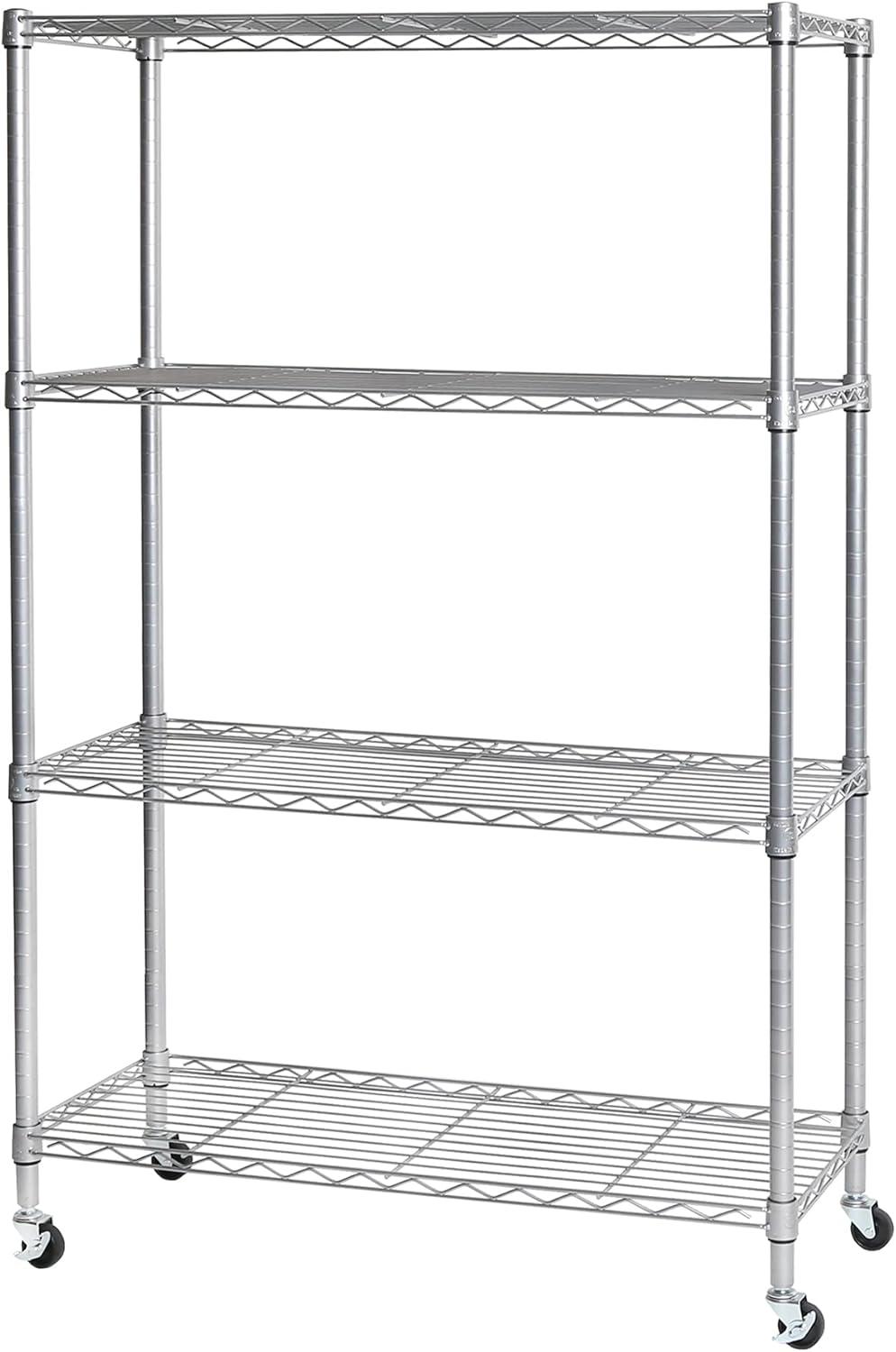 36'' W Steel Adjustable Height Shelving Unit with Wheels