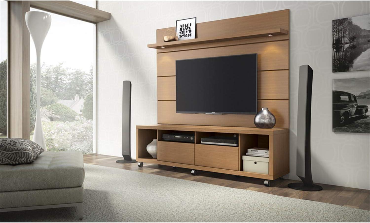 Cabrini TV Stand and Floating Wall TV Panel with LED Lights 1.8