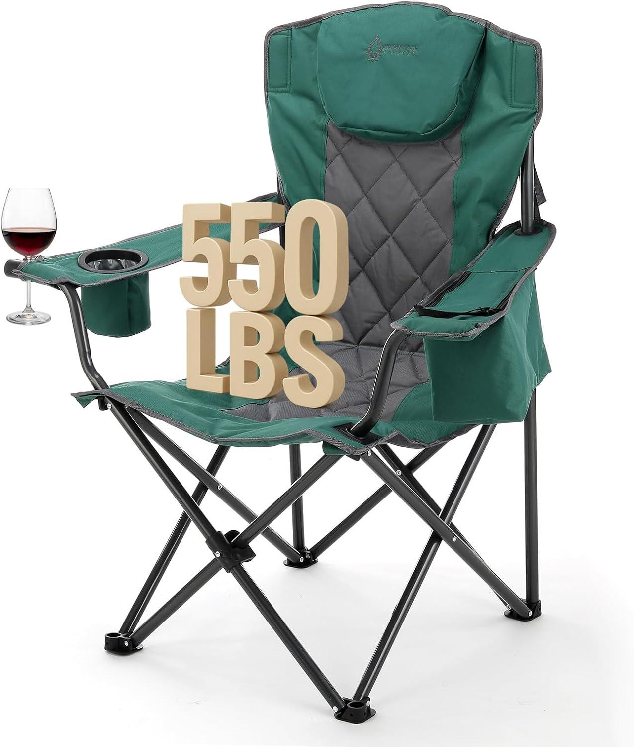 Folding Camping Chair with Cushions