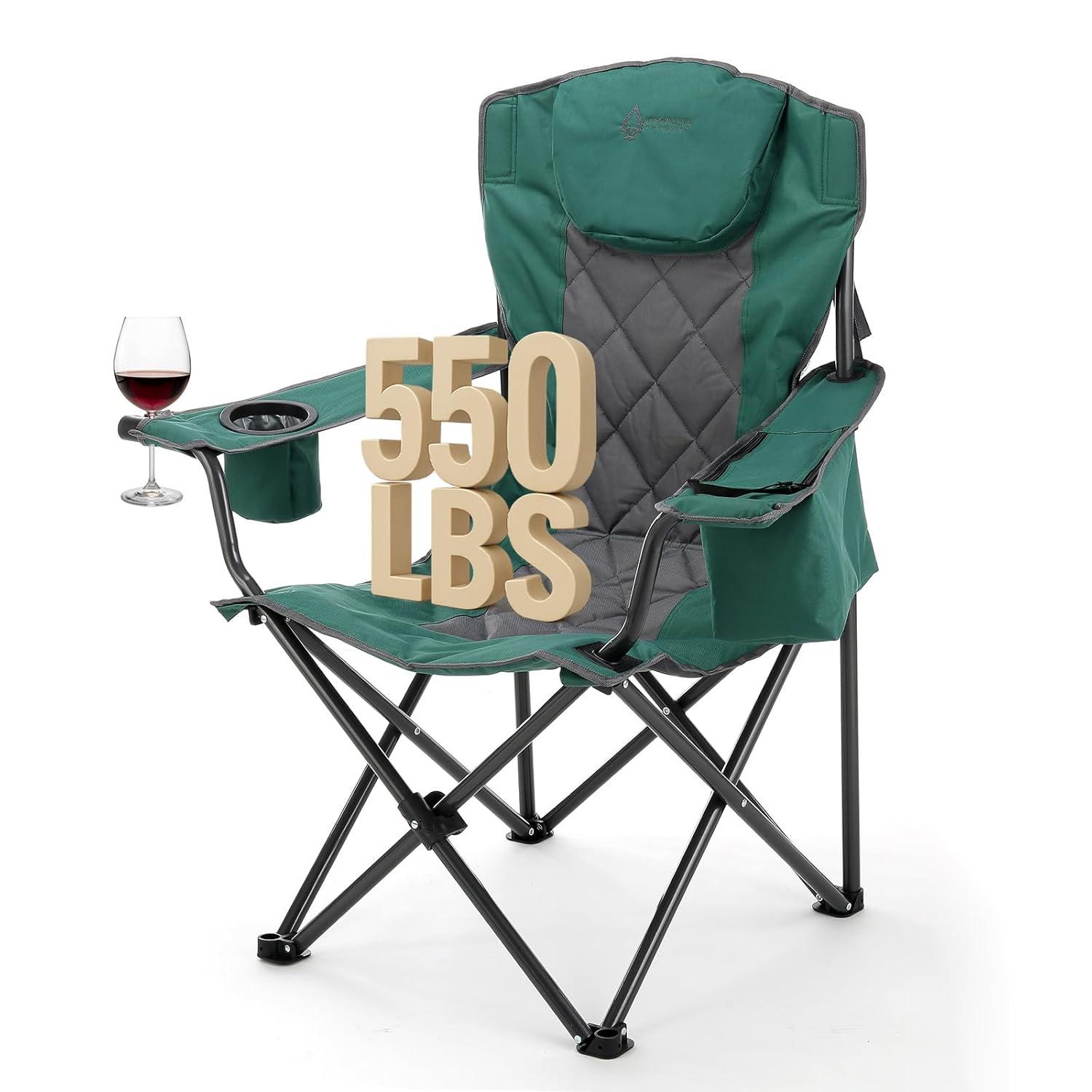 Folding Camping Chair with Cushions