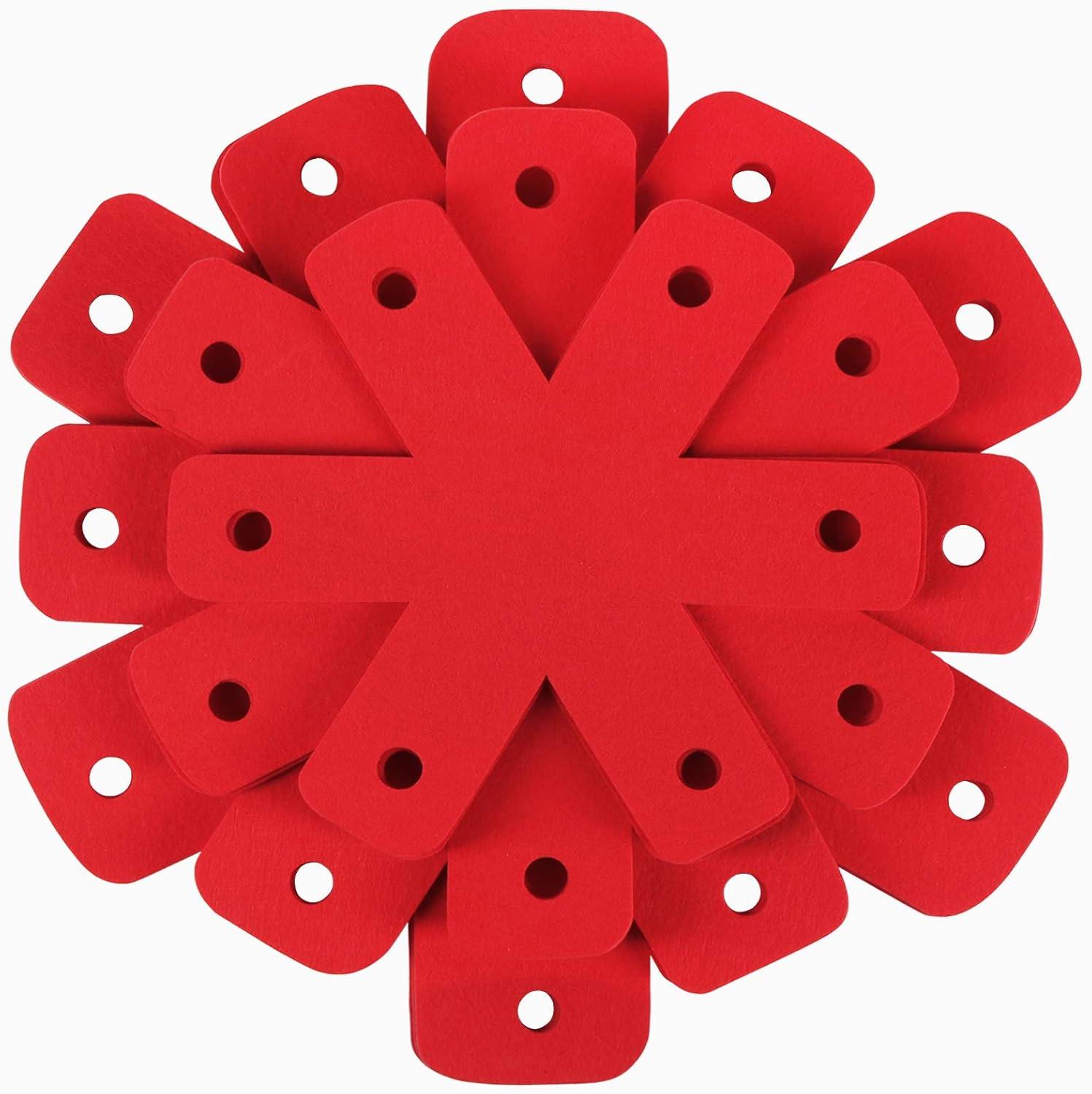 Set of 12 Red Polyester Felt Pan Protectors