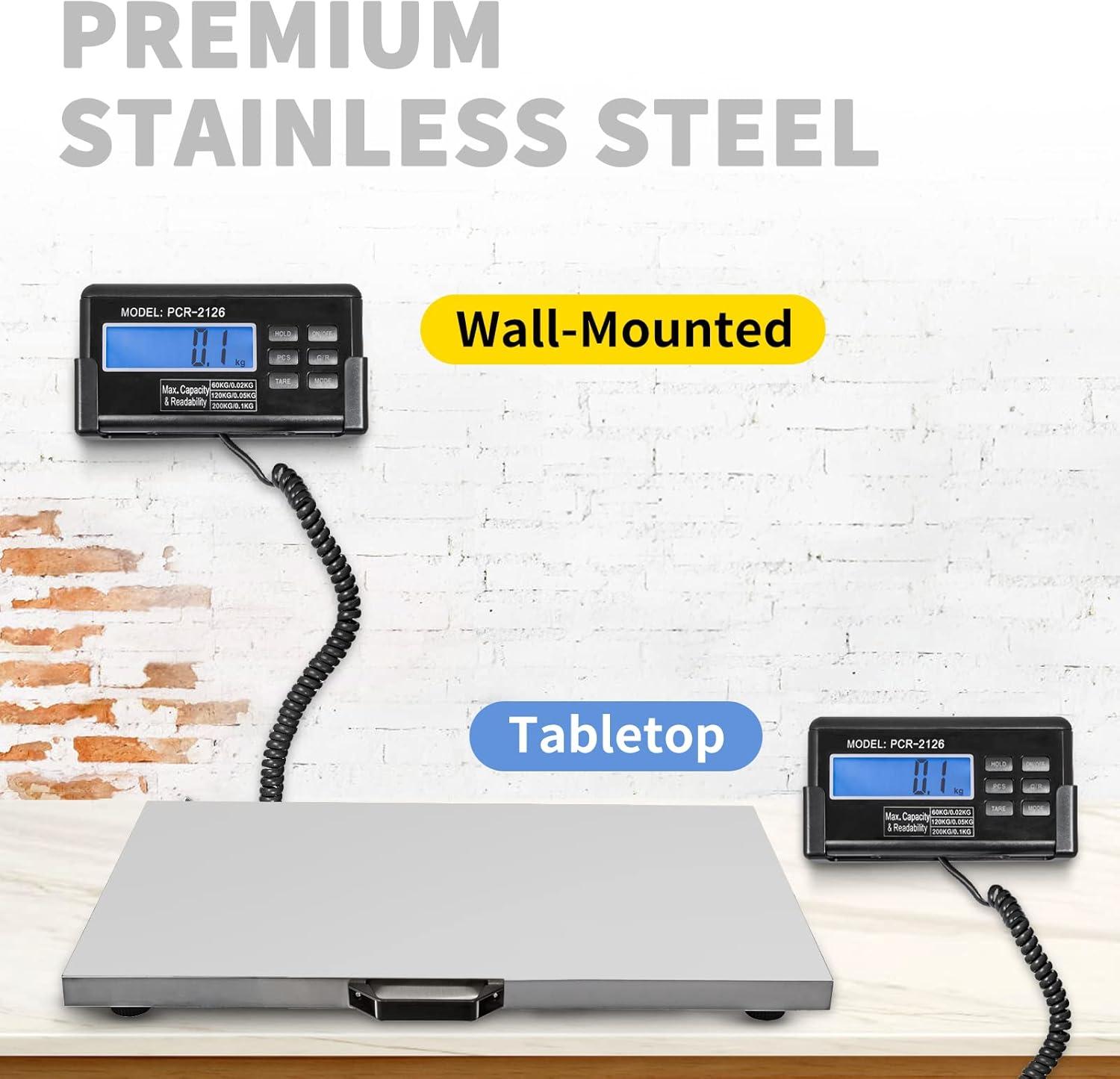 VEVOR 1100Lbs x 0.2Lbs Digital Livestock Scale Large Pet Vet Scale Stainless Steel