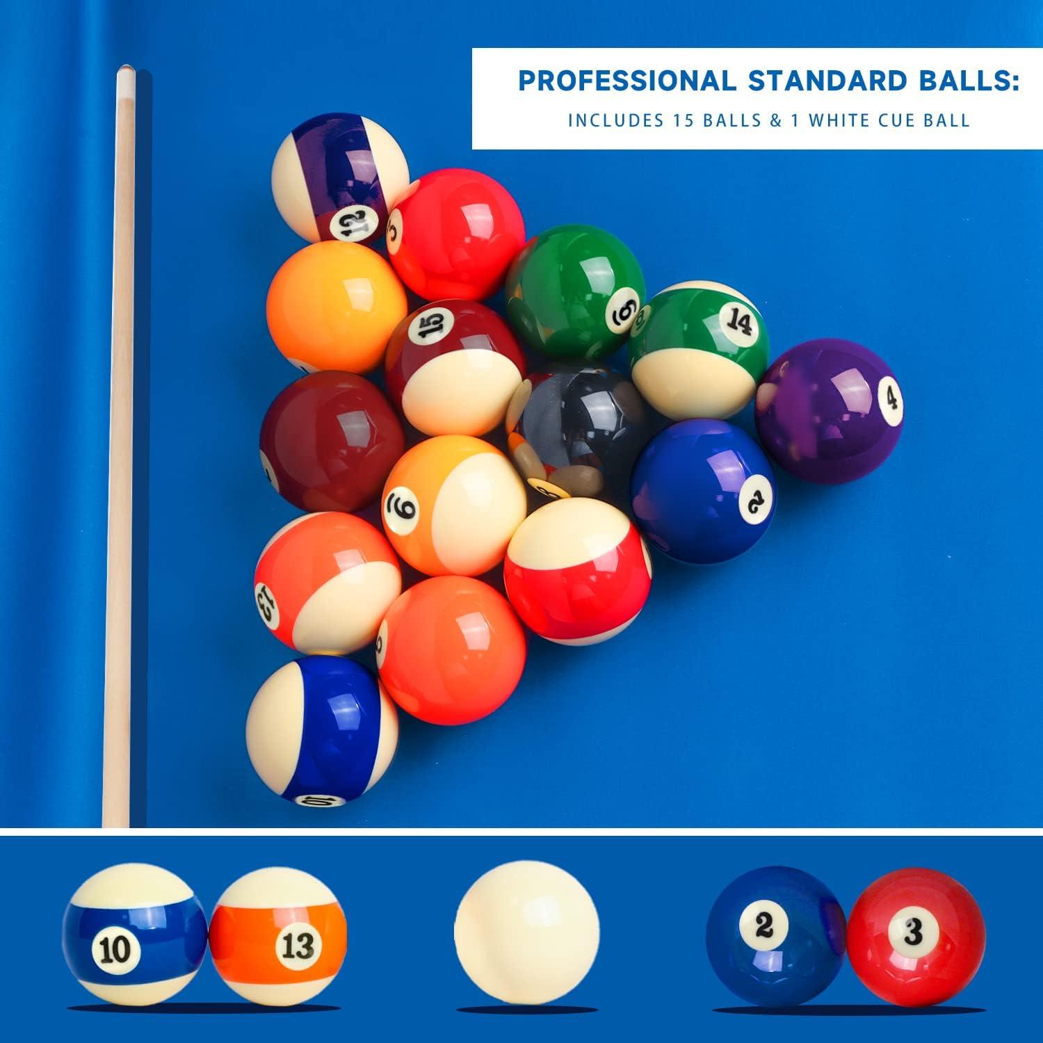 GSE Professional Billiards Pool Balls Set – 2-1/4" Regulation Size, Standard 16 Pool Balls, Art Numbered Design