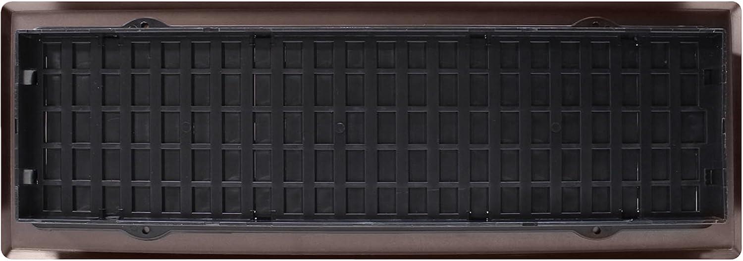 Decor Grates 4" x 14" Oriental Design Steel Plated Rubbed Bronze Floor Register