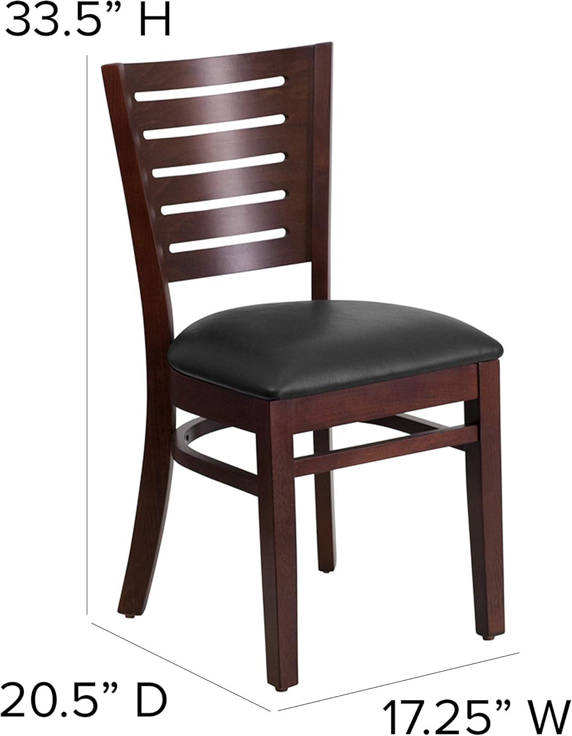 Flash Furniture Darby Series Slat Back Walnut Wood Restaurant Chair