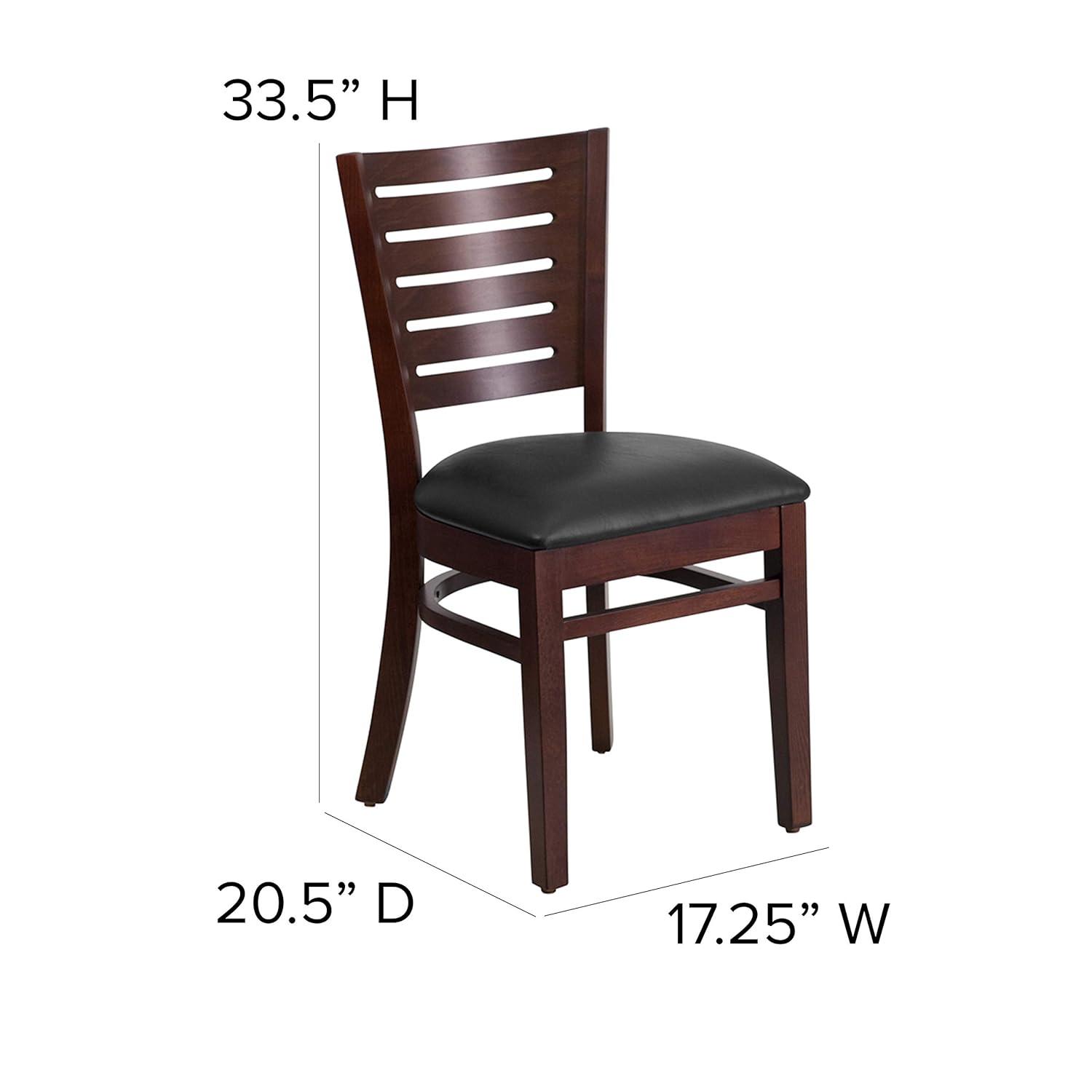 Flash Furniture Darby Series Slat Back Walnut Wood Restaurant Chair