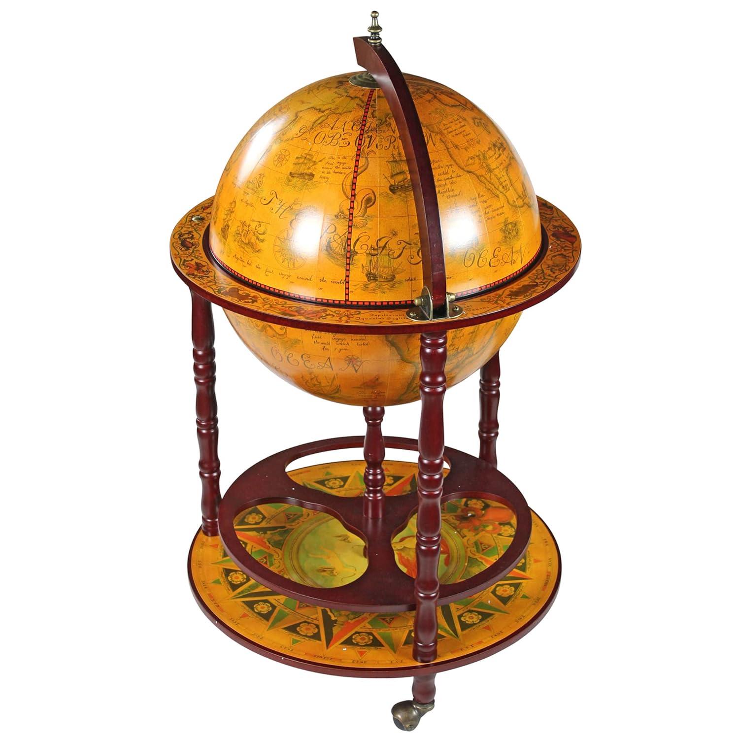 Sixteenth-Century Italian Replica Mahogany Globe Bar