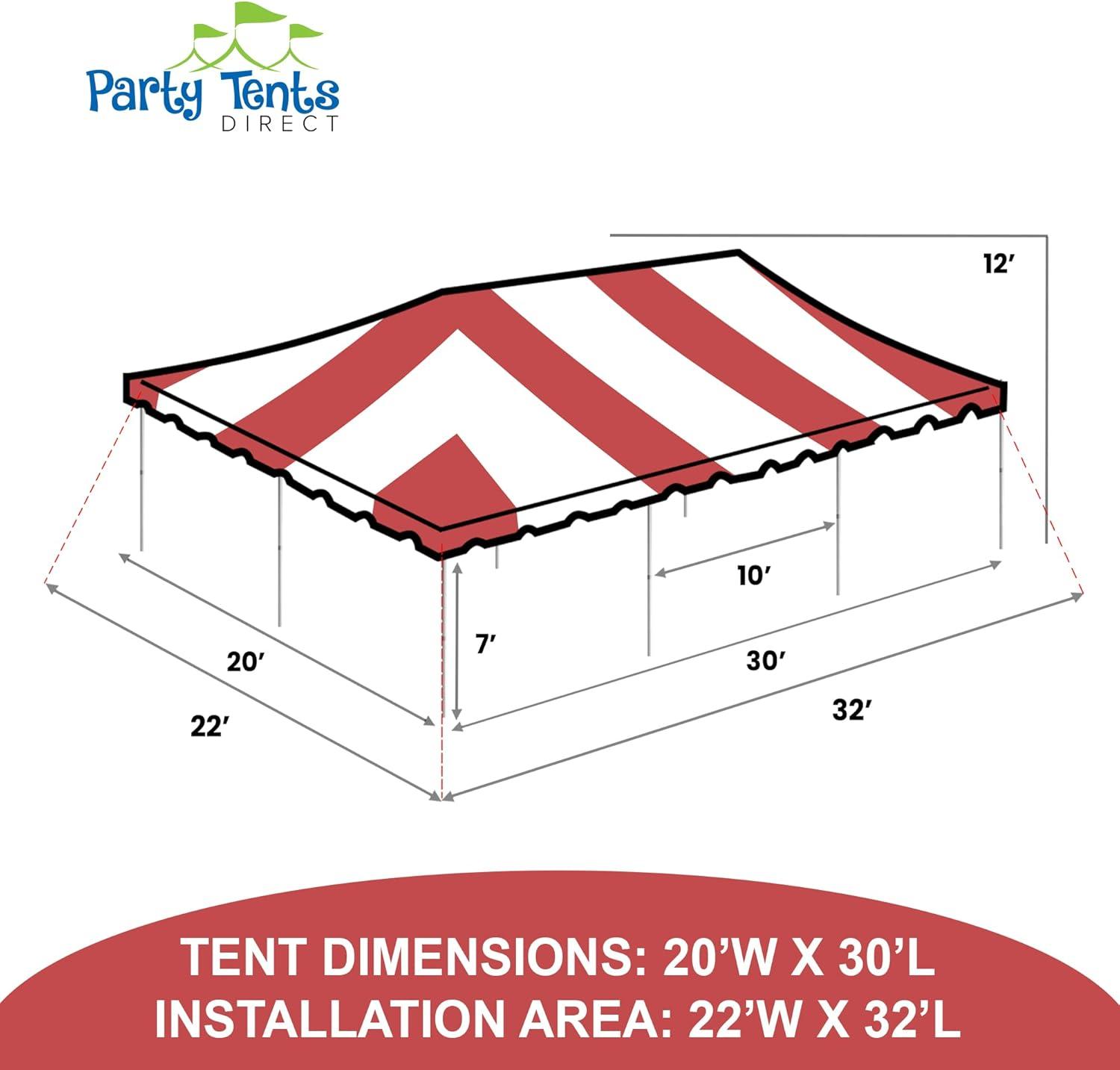 Party Tents Direct Weekender West Coast Frame Party Tent, Red, 20 ft x 30 ft