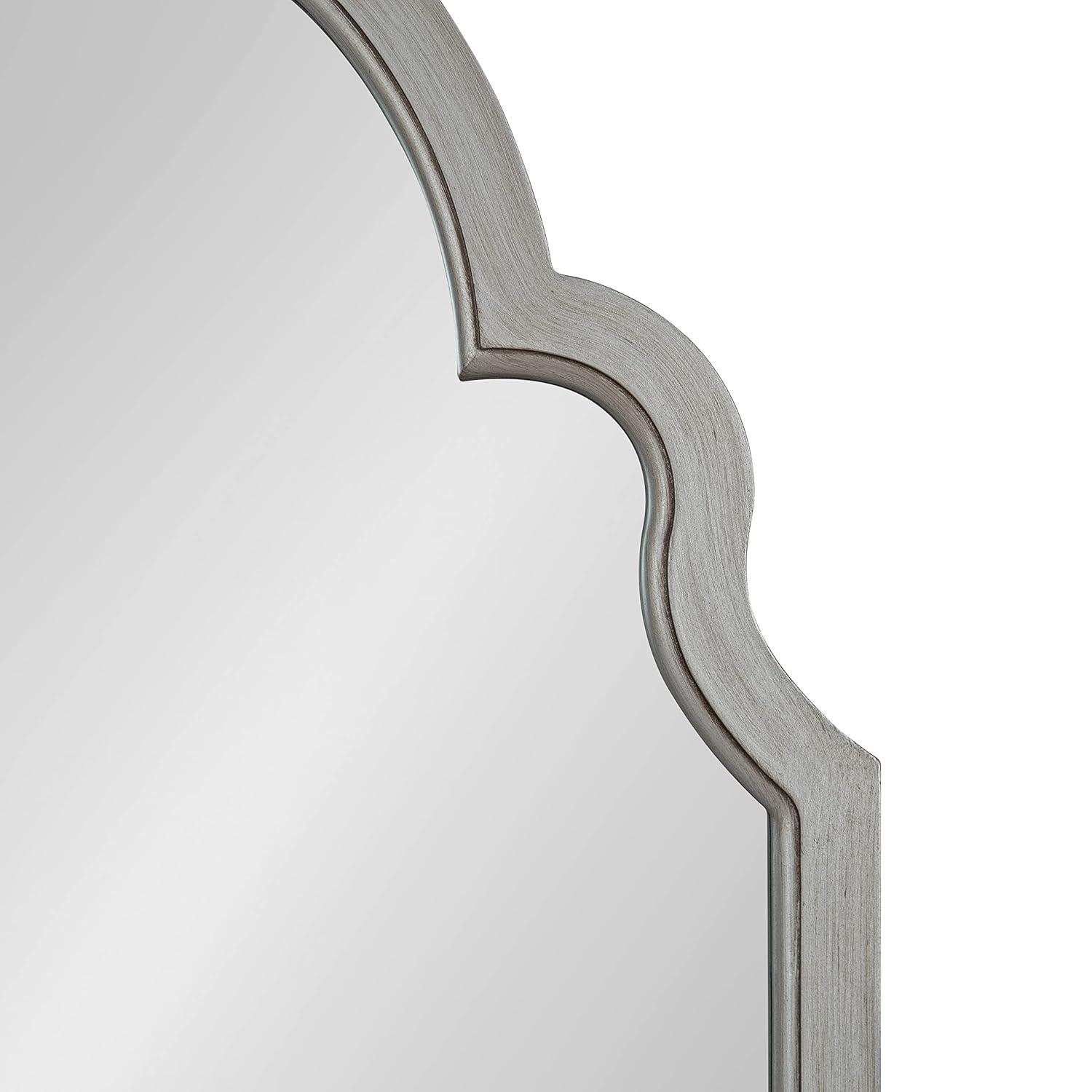 Kate and Laurel Hogan MDF Arch Mirror, 24x36, Silver