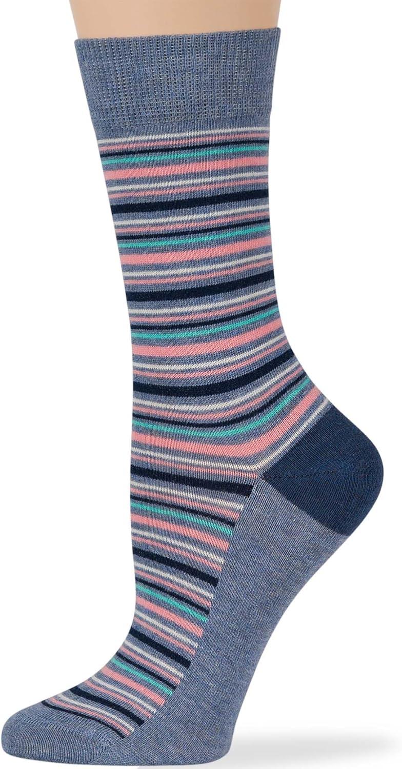 Women's Multicolor Cotton Crew Socks - 4 Pack, Size 5-9