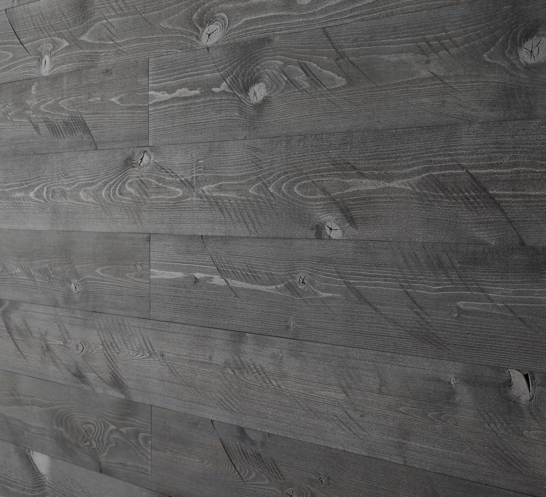 WoodyWalls Peel and Stick Wood Planks | Real Wood Wall Panels | Premium Set of 12 Wood Planks for Walls | DIY Wood Panels (19.5 sq. ft. per Box) Gray