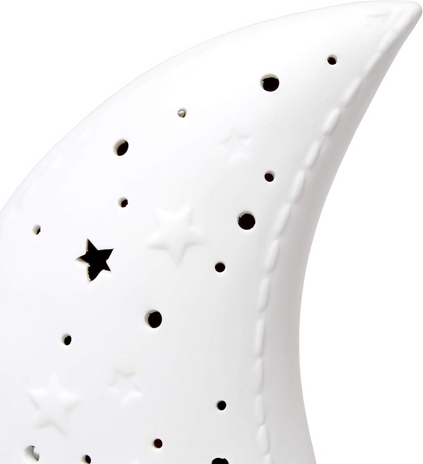 Porcelain Moon Shaped Table Lamp White - Simple Designs: Ceramic, ETL Listed, No Assembly Required