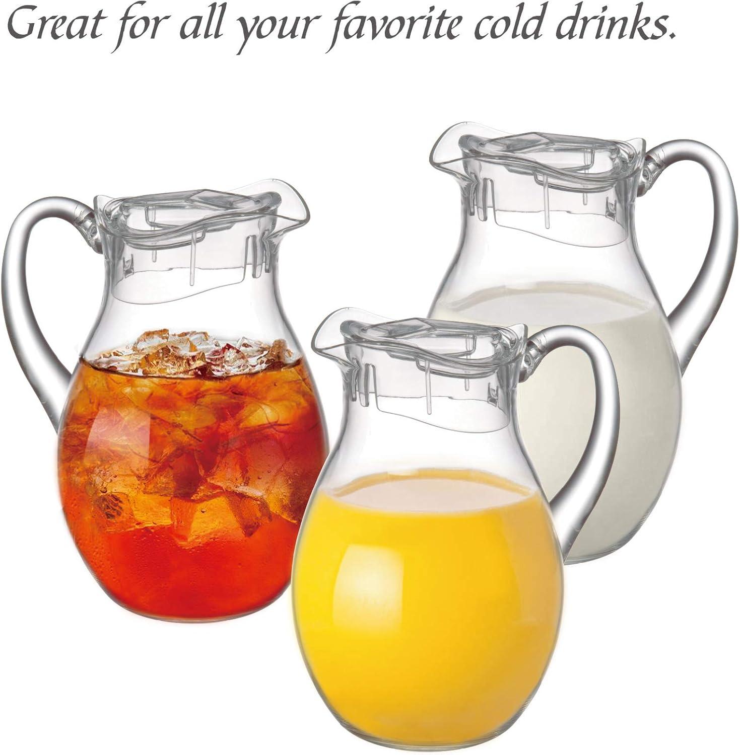 Amazing Abby - Bubbly - Acrylic Pitcher (72 oz), Clear Plastic Water Pitcher with Lid, Fridge Jug, BPA-Free, Shatter-Proof, Great for Iced Tea, Sangria, Lemonade, Juice, Milk, and More