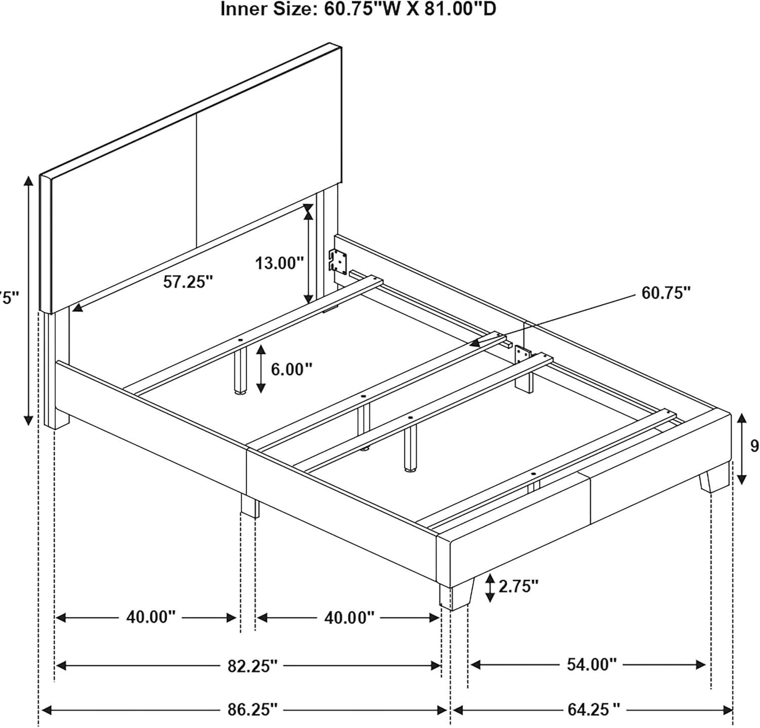 Dorian Upholstered Queen Bed, Brown
