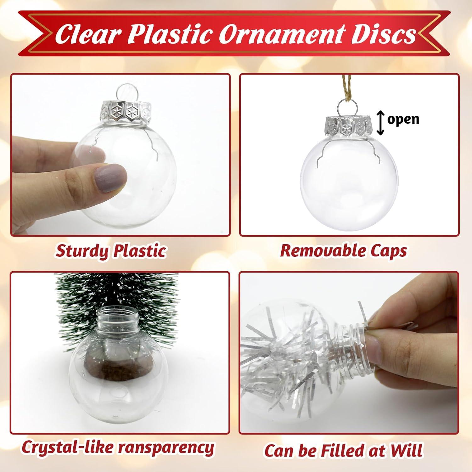 Dytern Christmas,12pcs Transparent Christmas Ball Empty DIY Balls Christmas Tree Baubles