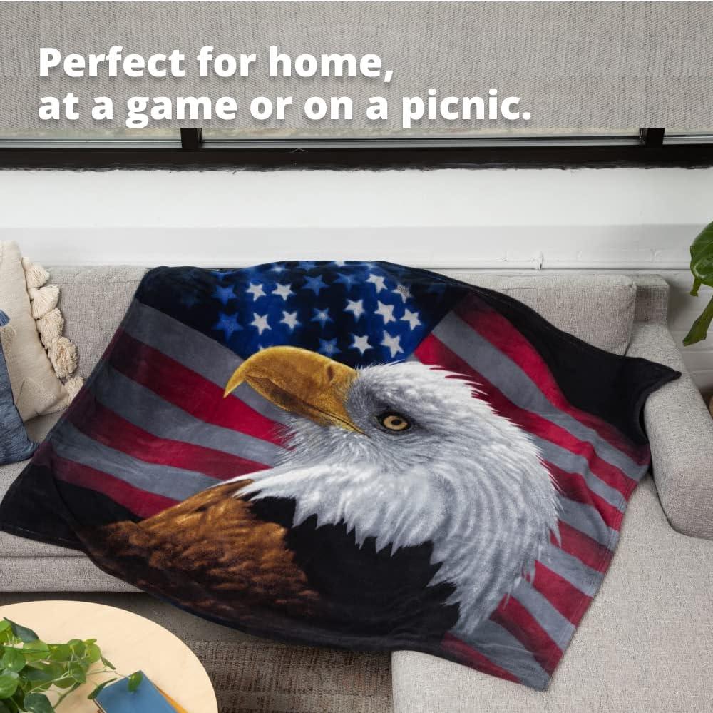 American Eagle Fleece Blanket for Bed, 50" x 60" Eagle Fleece Throw Blanket for Men, Women and Kids - Super Soft Plush Eagle Blanket Throw Print Blanket for Eagle Lovers